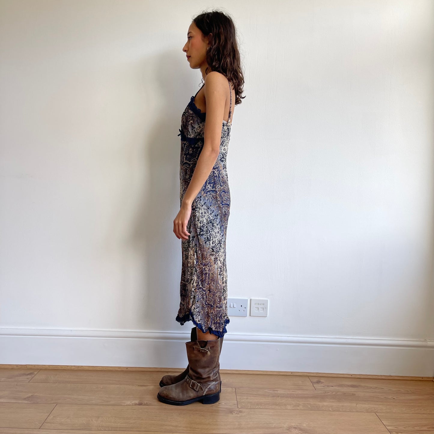 Blue paisley midi dress - Size S