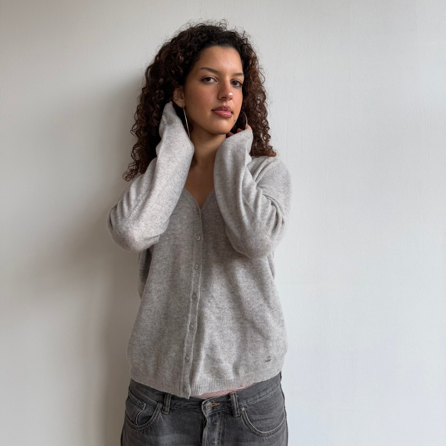 Grey wool cardigan - Size M