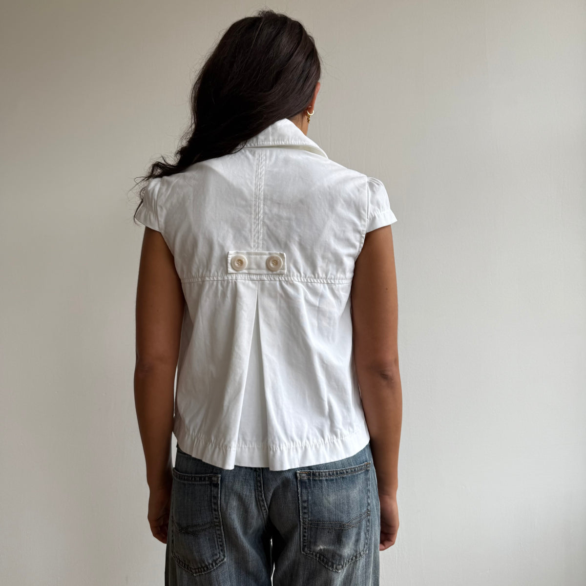 White short sleeve peacoat - Size S