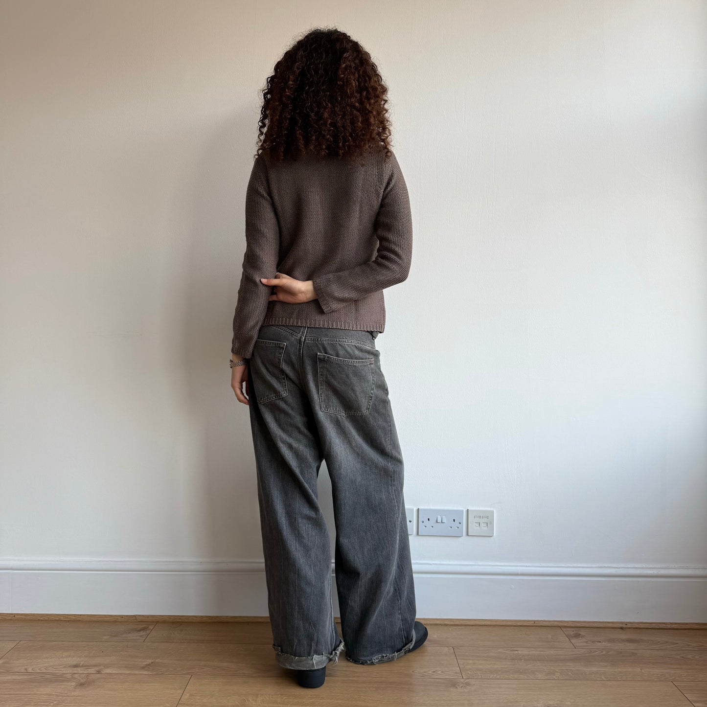 Taupe chunky knit - Size S