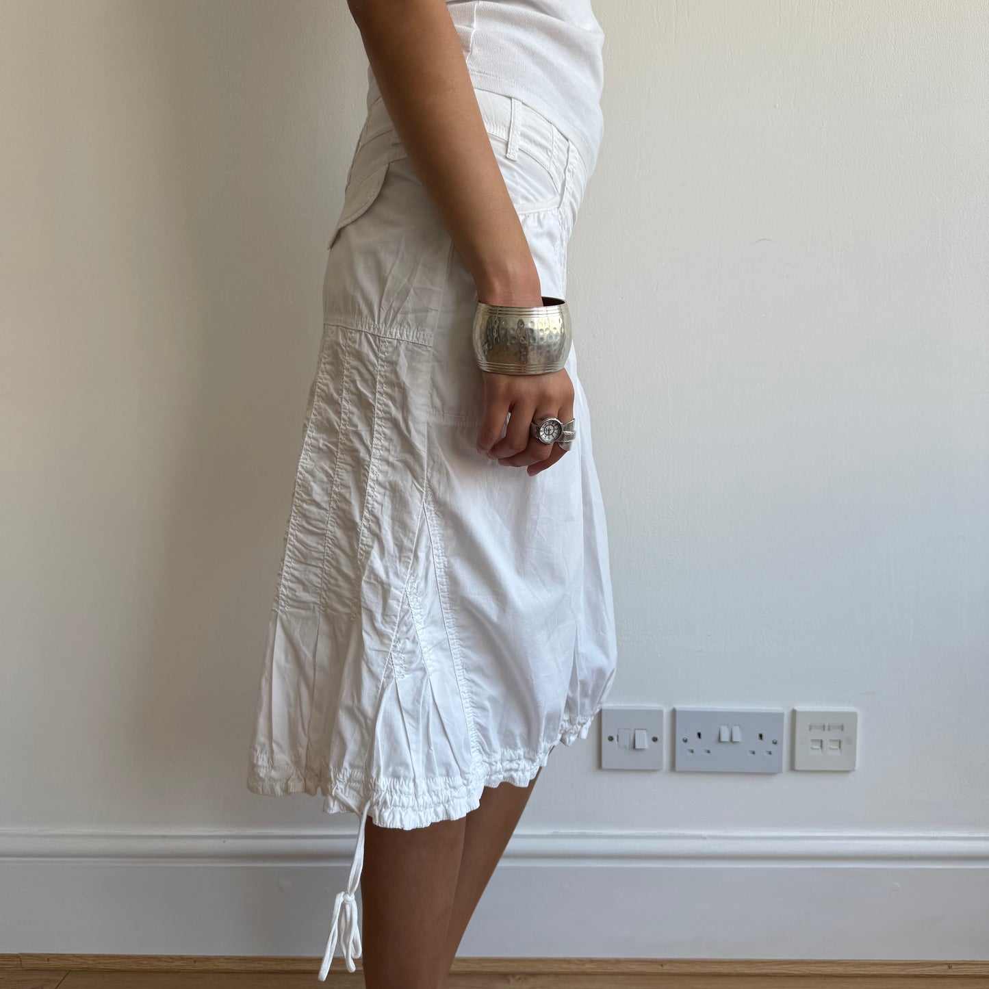 White ruched cargo skirt - Size S