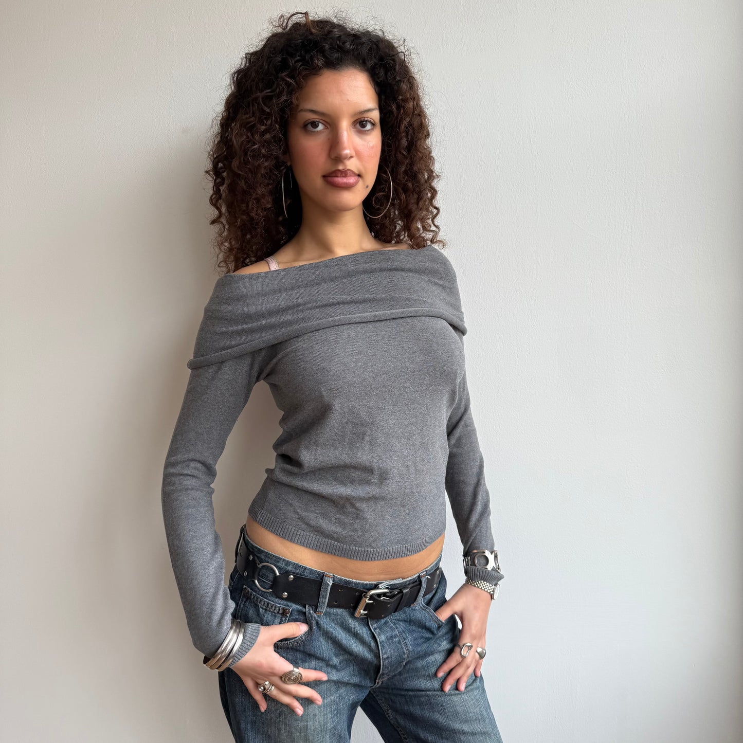 Grey Bardot knit - Size S