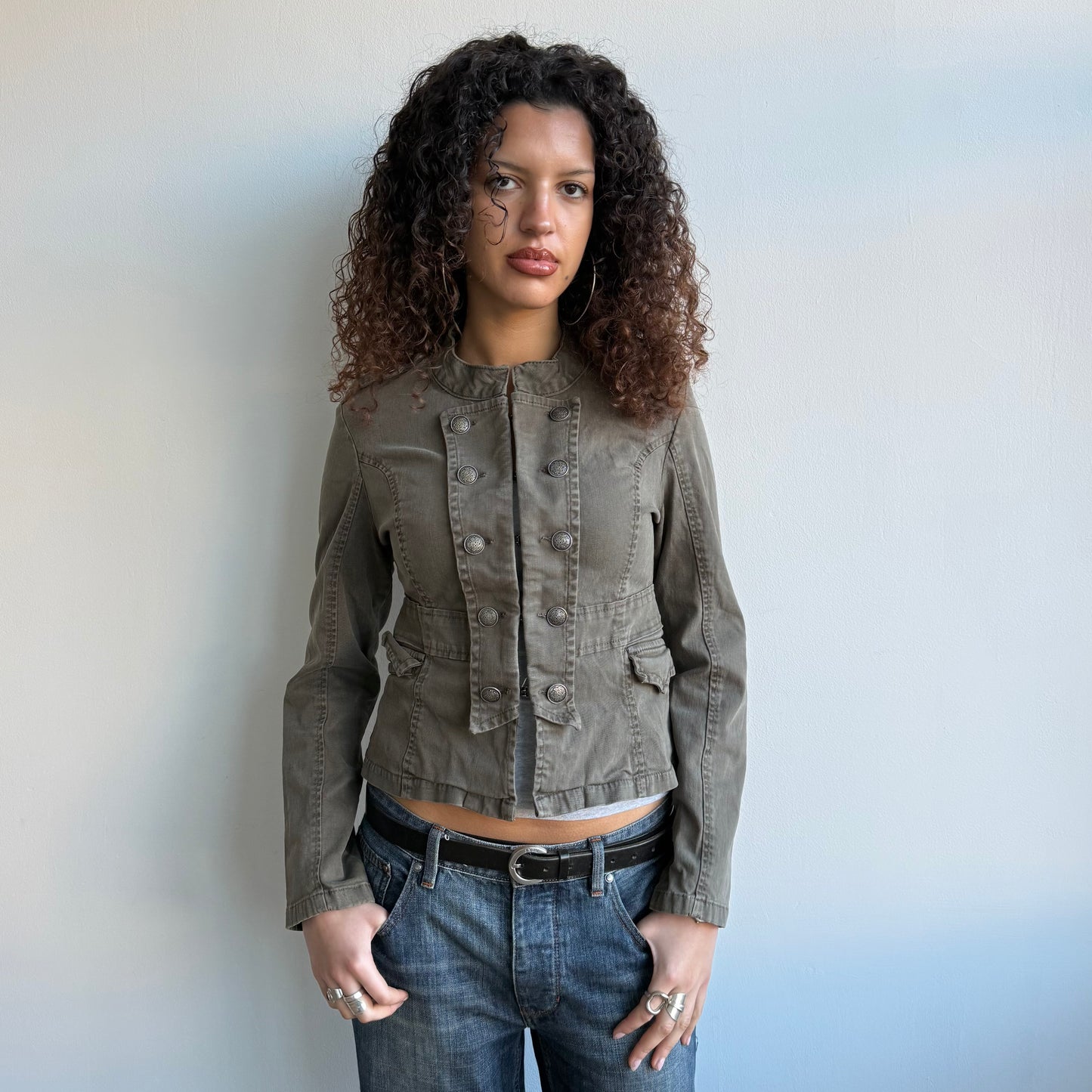 Khaki military jacket - Size S