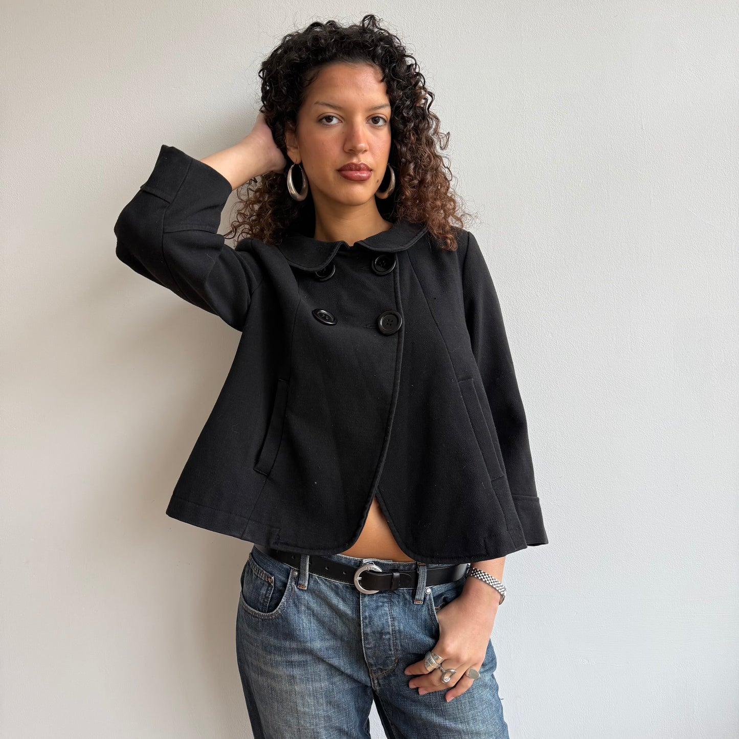 Black swing peacoat - Size M