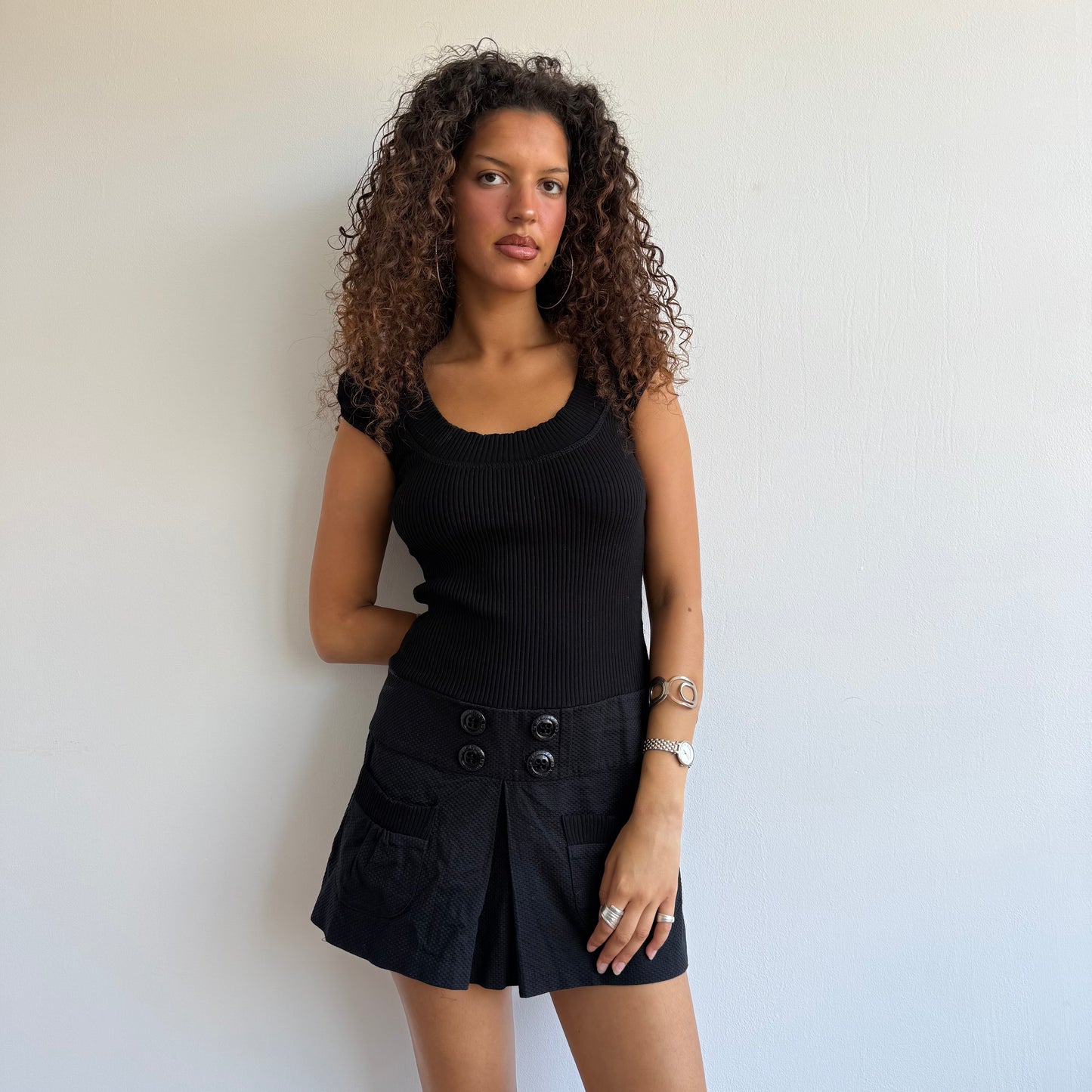 Morgan black peacoat dress - Size S + L