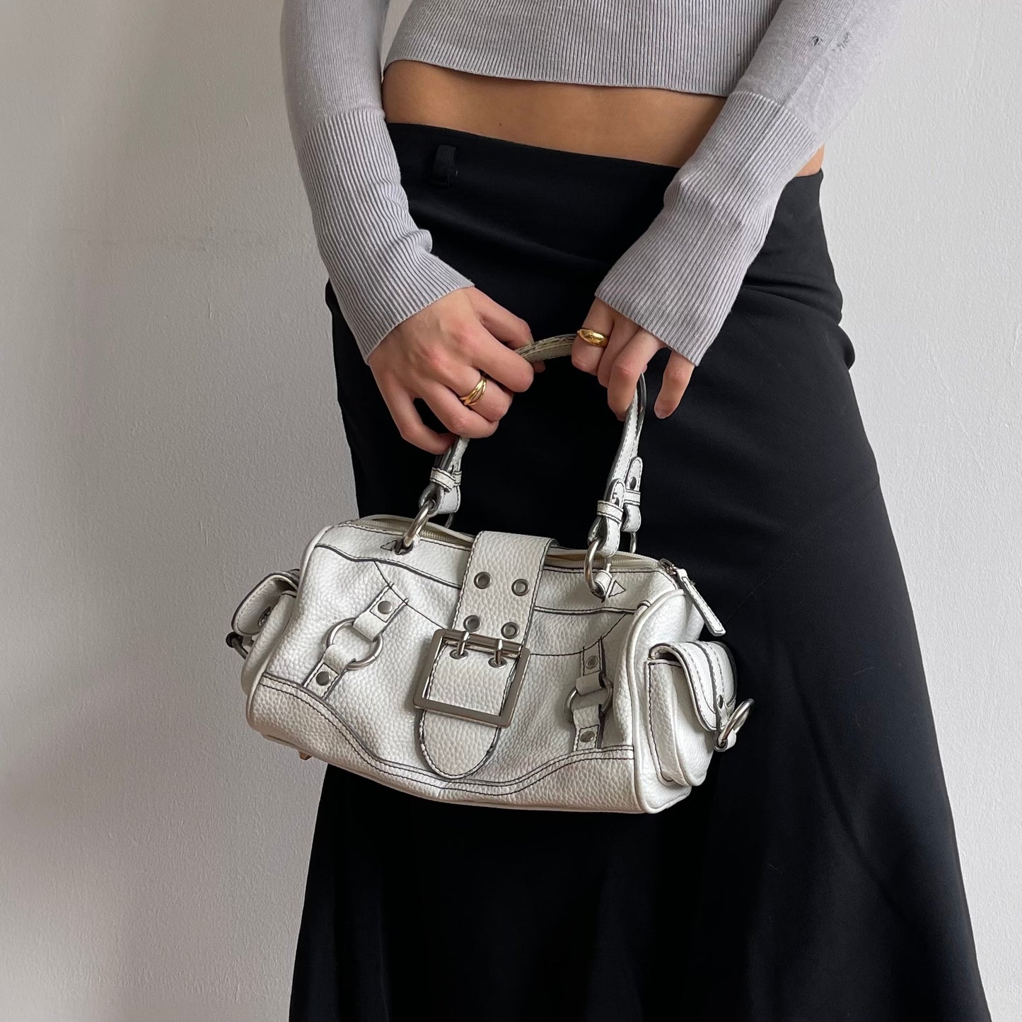 White buckle mini bag