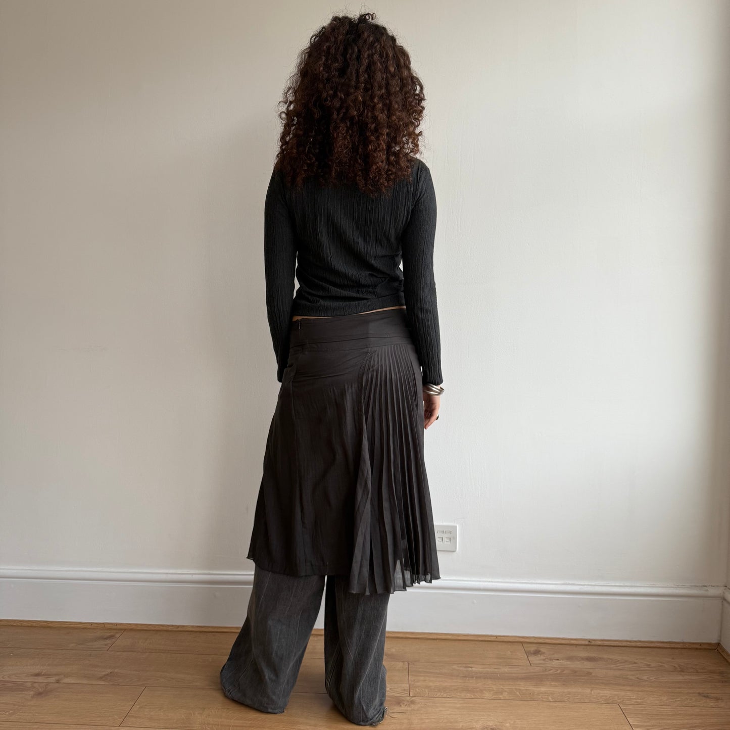 Brown plisse skirt - Size S/M