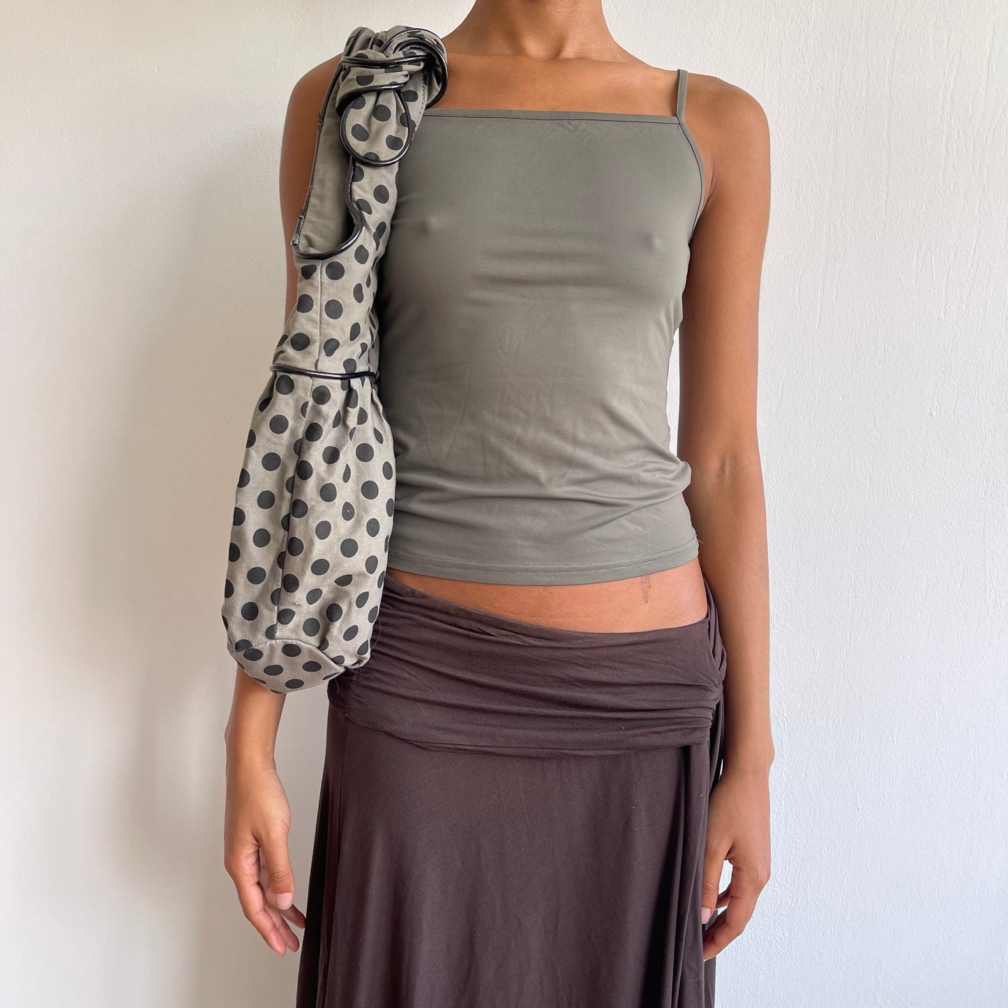 Khaki polka dot bag - OS