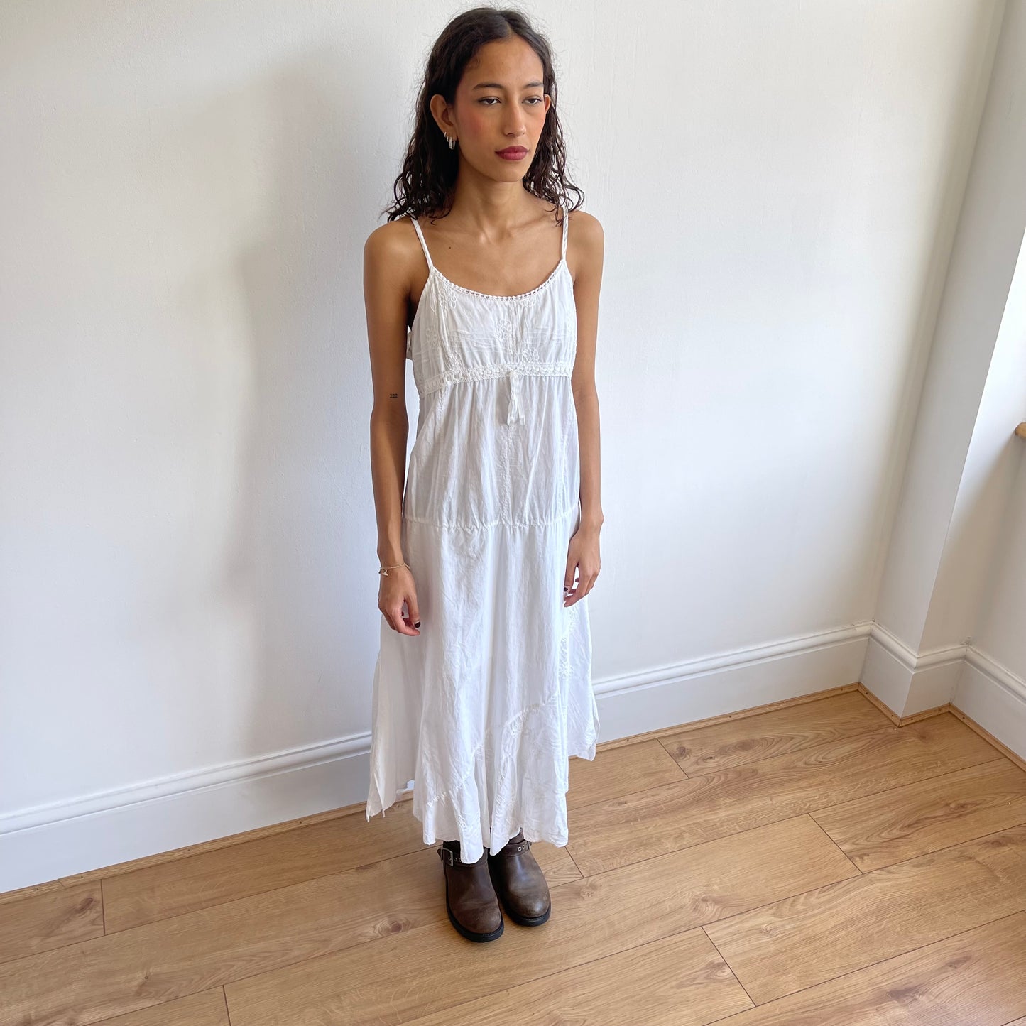White boho maxi dress - Size S