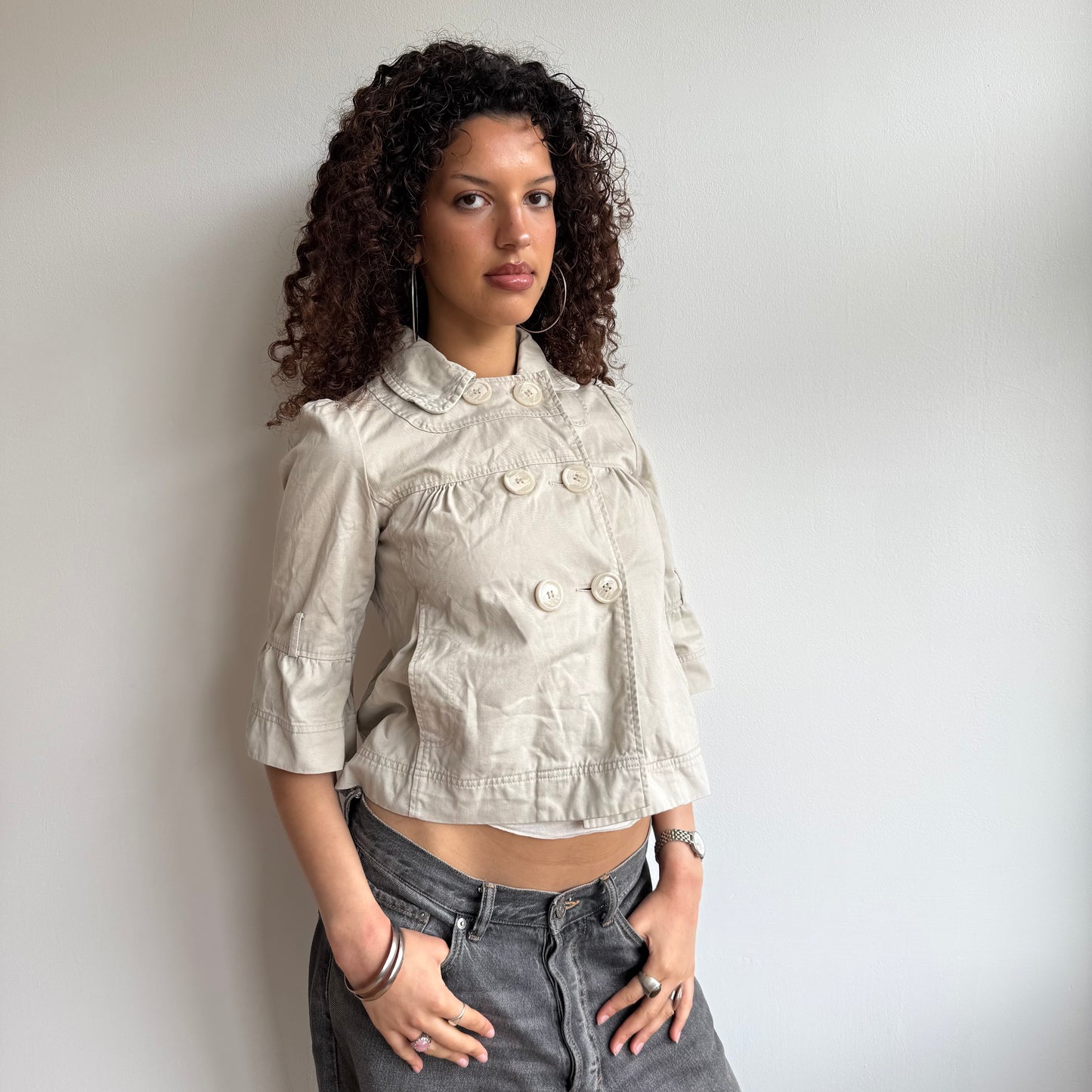 Beige peacoat - Size S