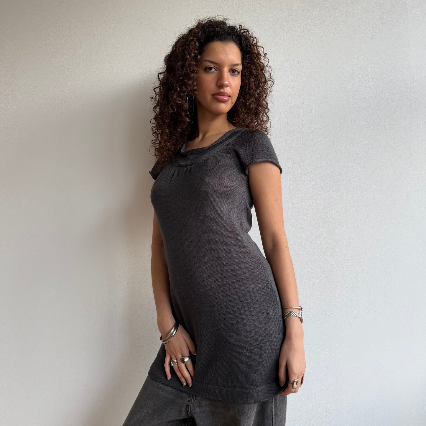 Grey knit dress - Size S