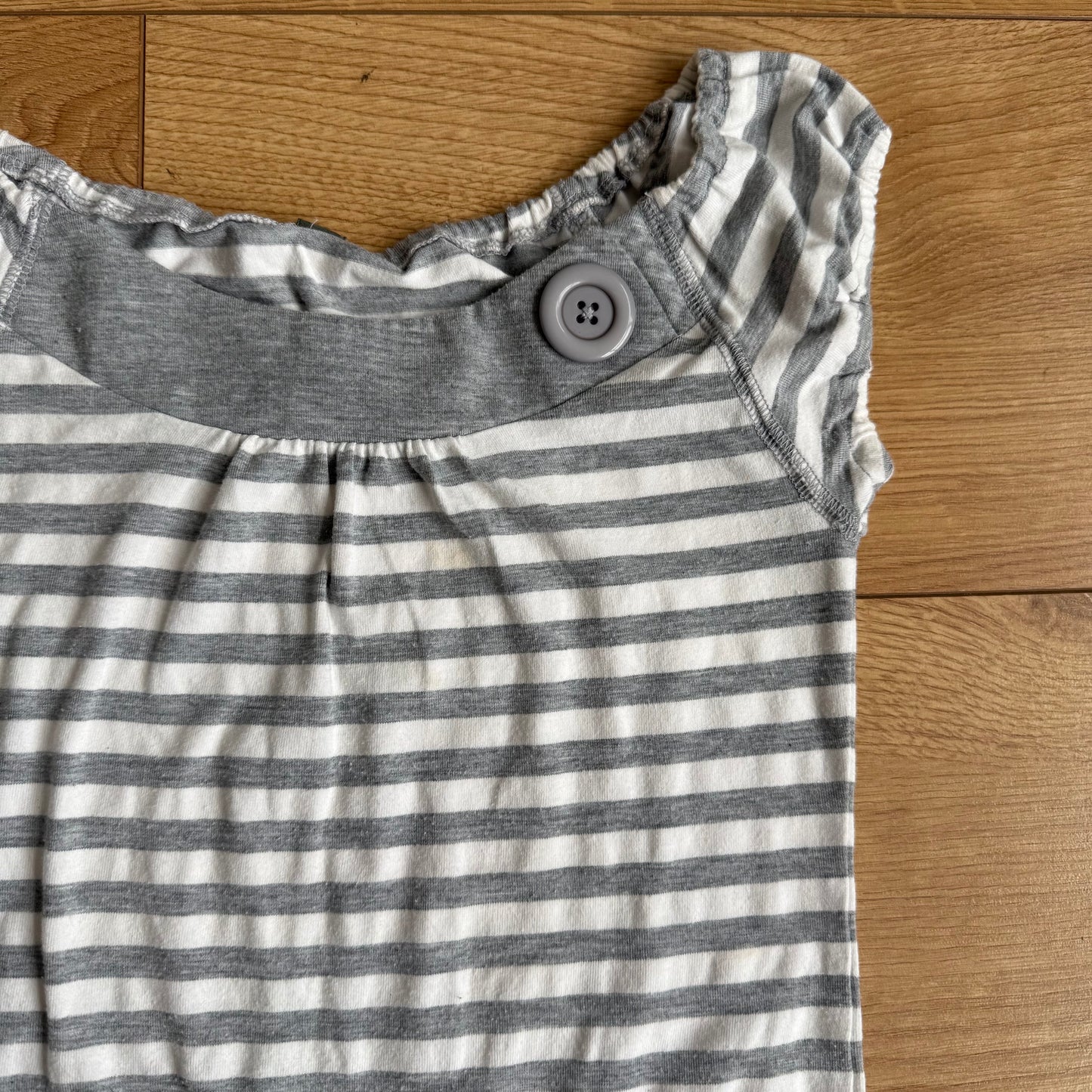 Grey stripe button top - Size XS