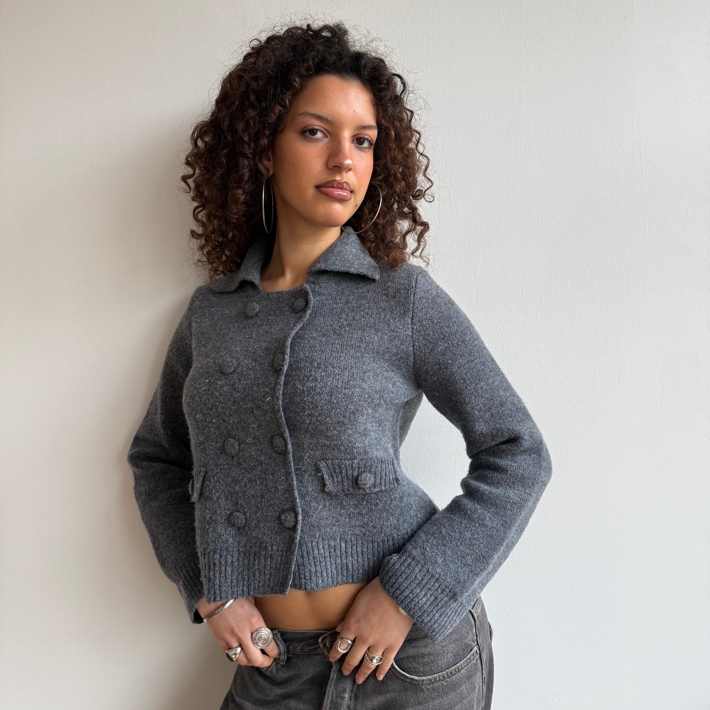Grey pea-knit - Size S