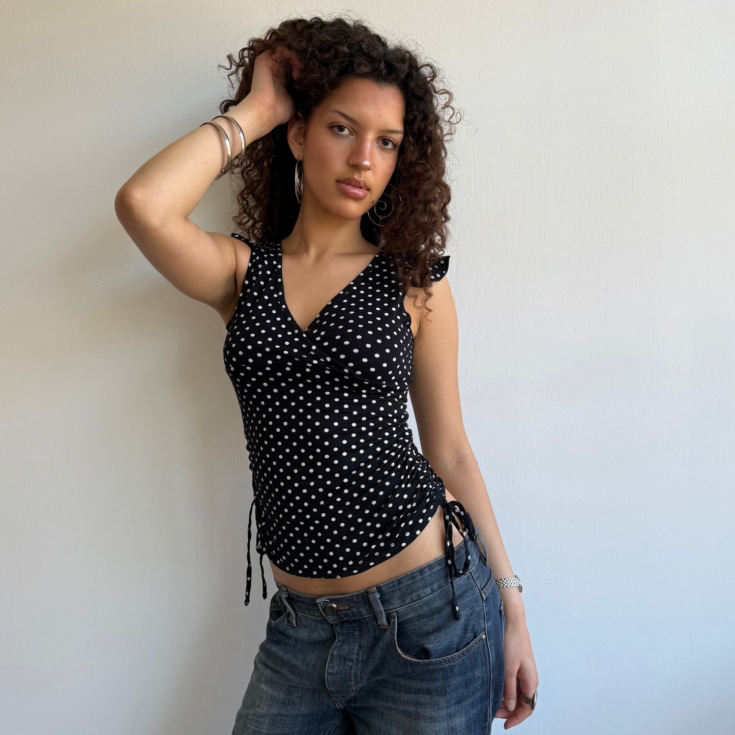 Polka dot ruched top - Size S