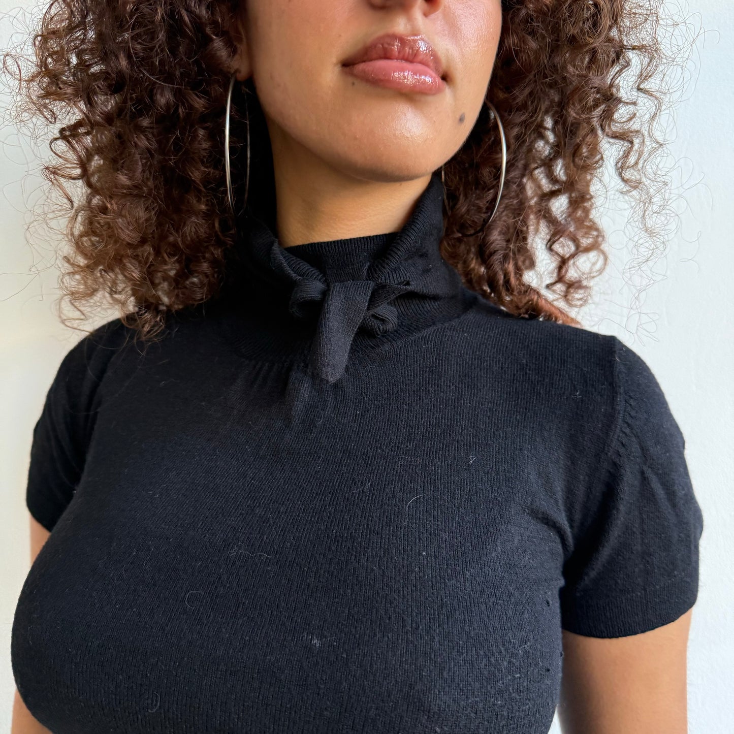 Black neck tie knit - Size S
