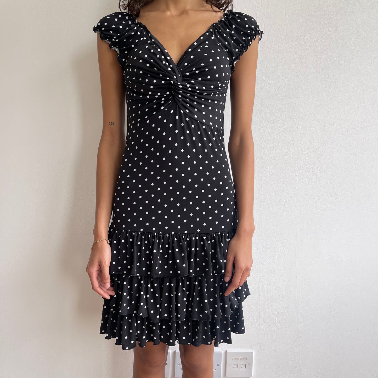 Morgan polka dot rara dress - Size S