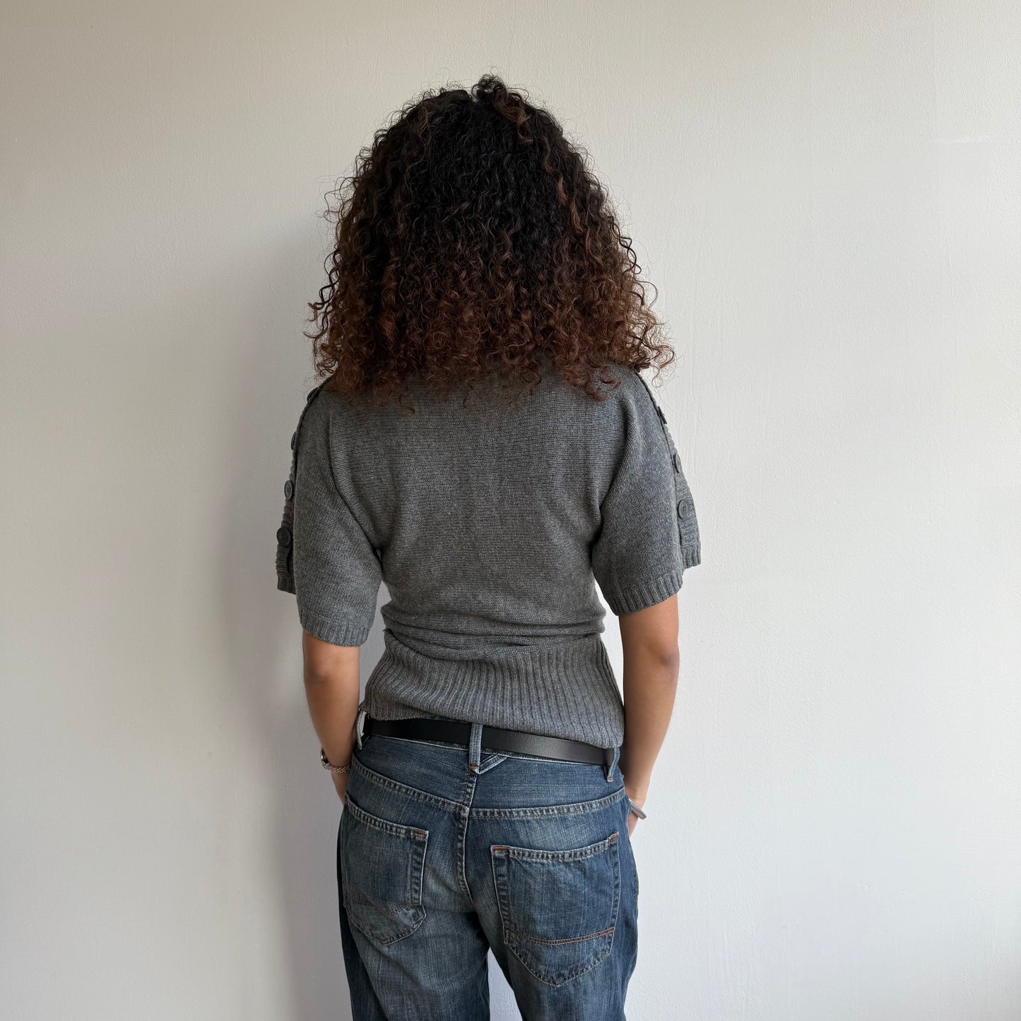 Grey button slouchy knit - Size S