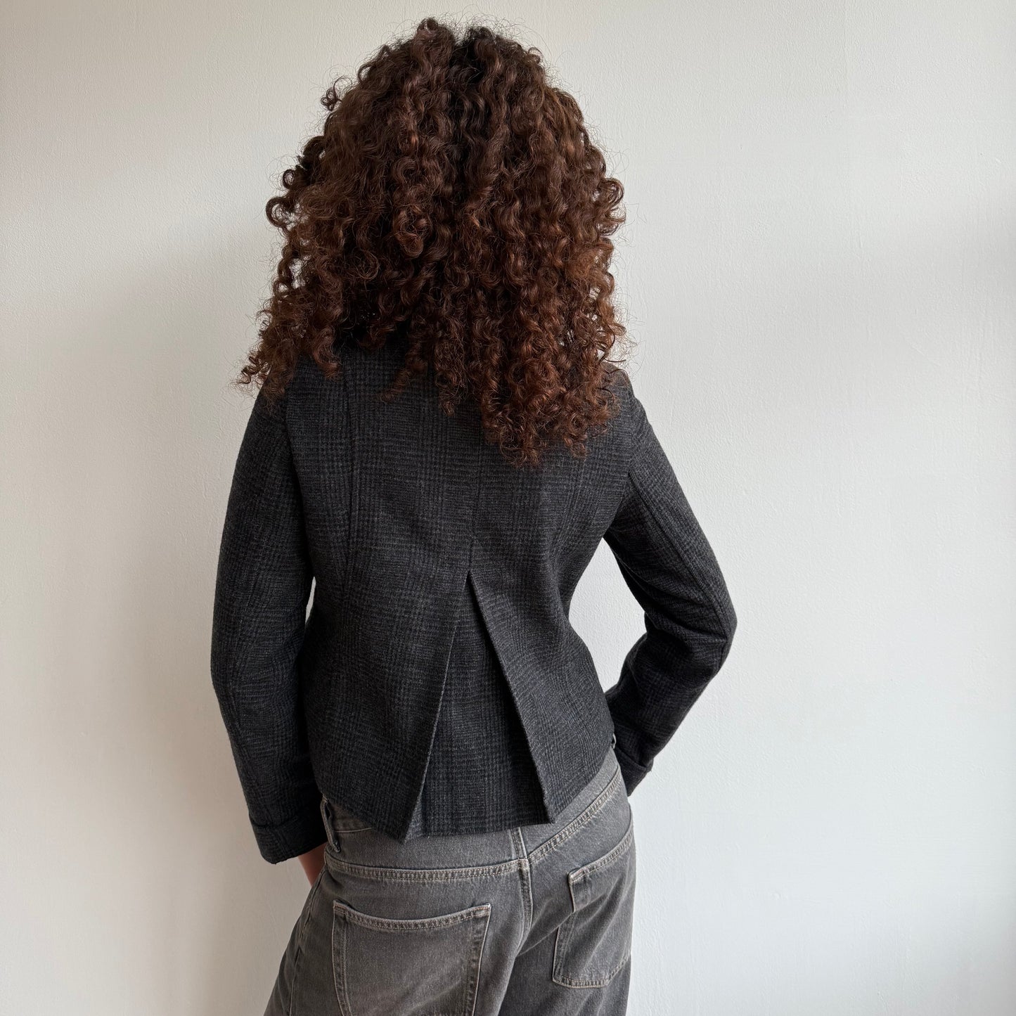 Plaid wool peacoat - Size S
