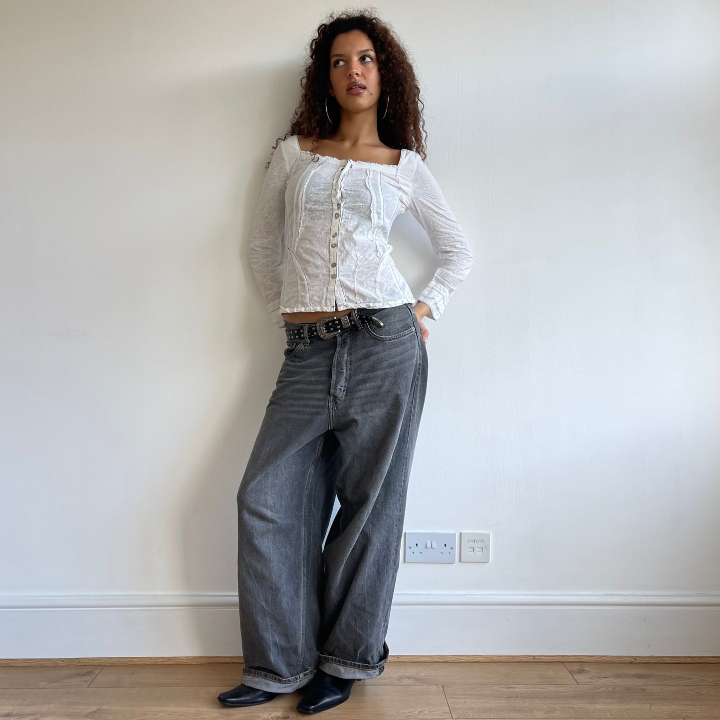 White bardot shirt - Size XS