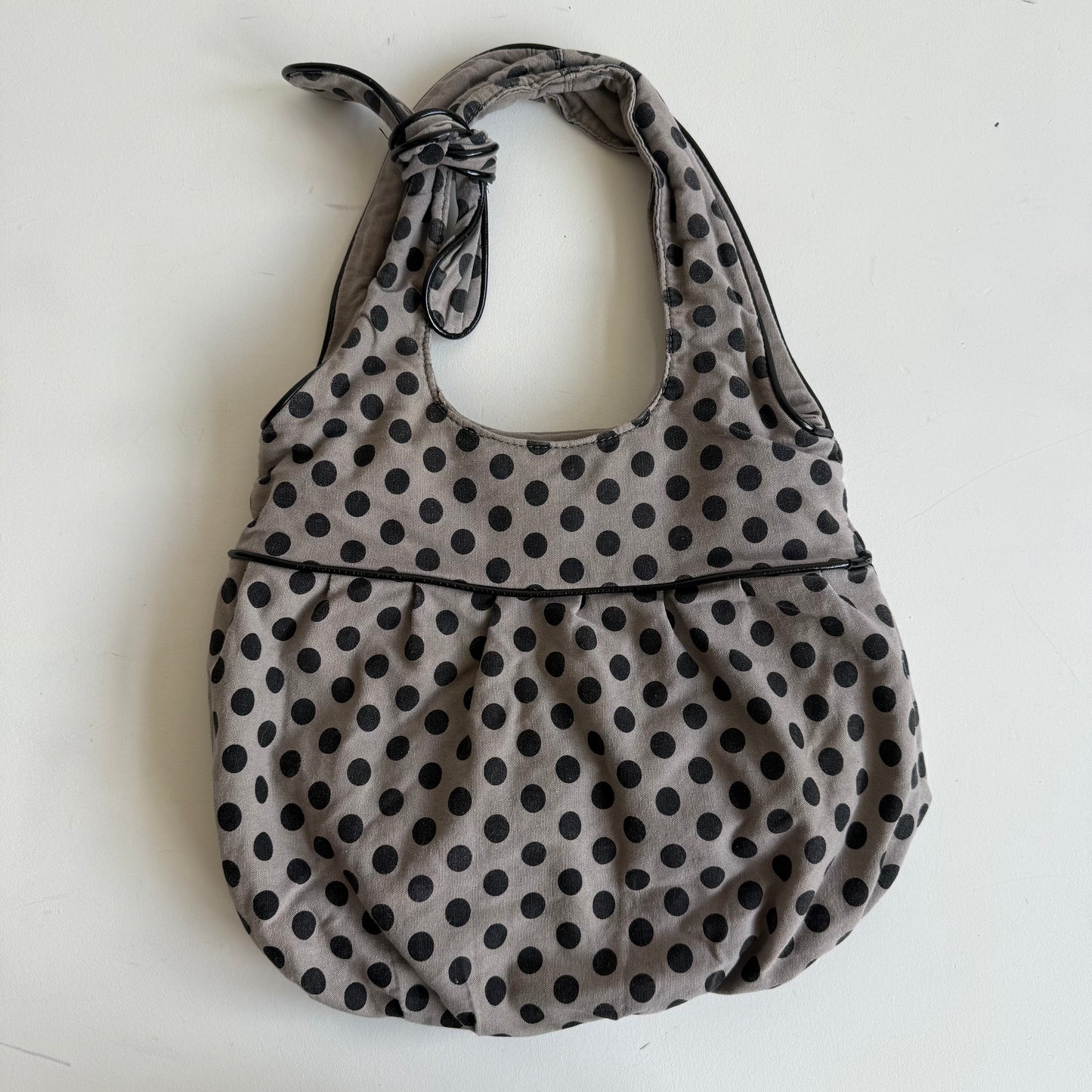 Light khaki polka dot bag - OS