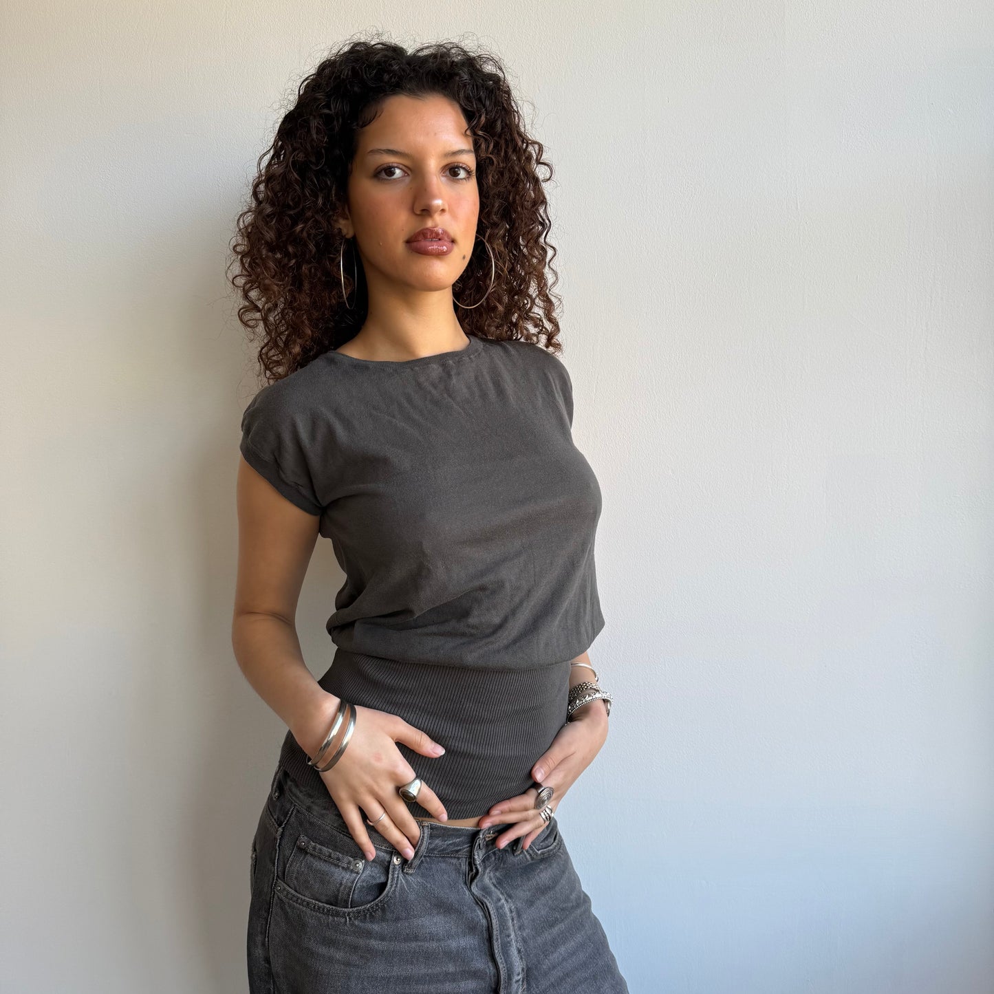 Khaki slouchy knit - Size S