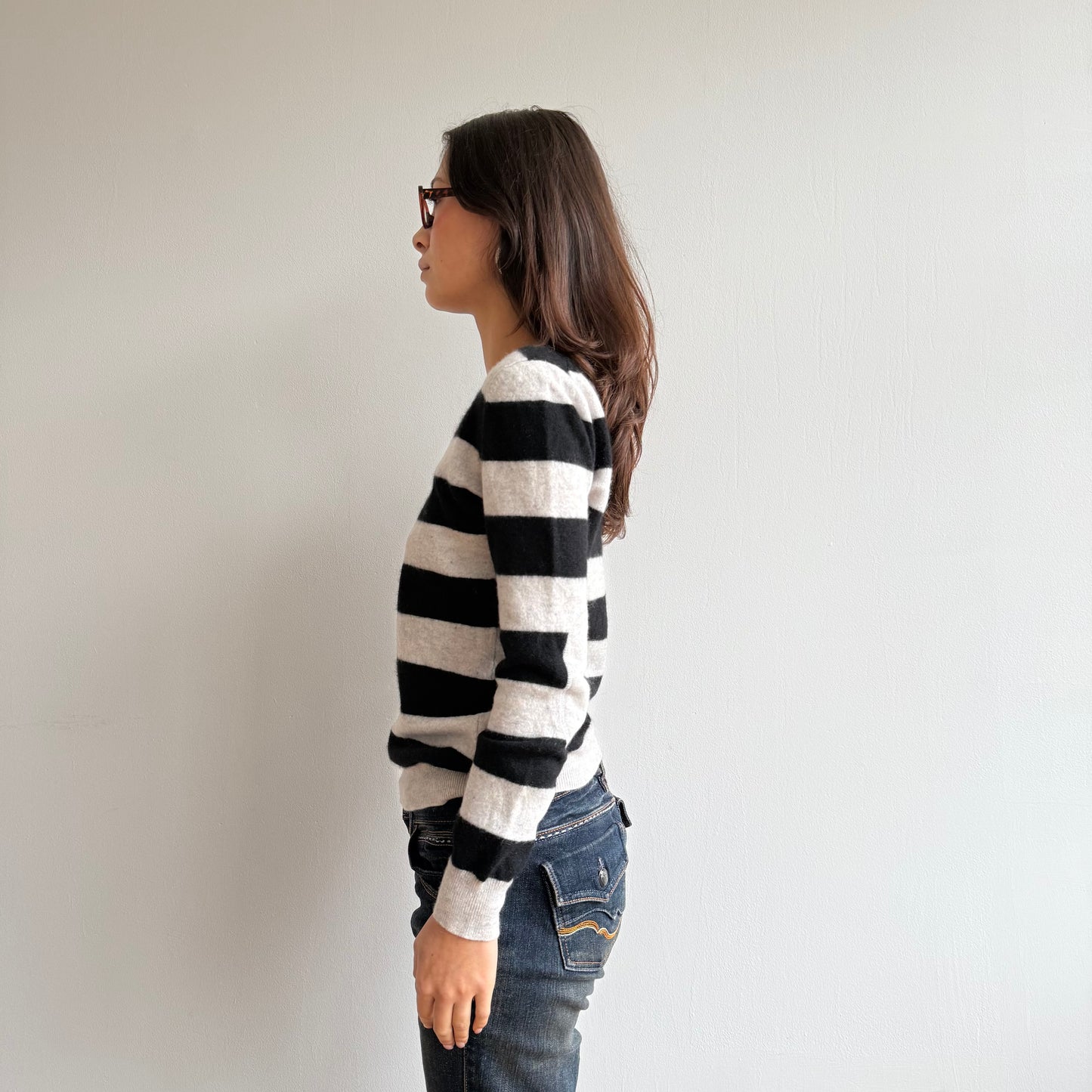 Grey striped cashmere knit - Size S