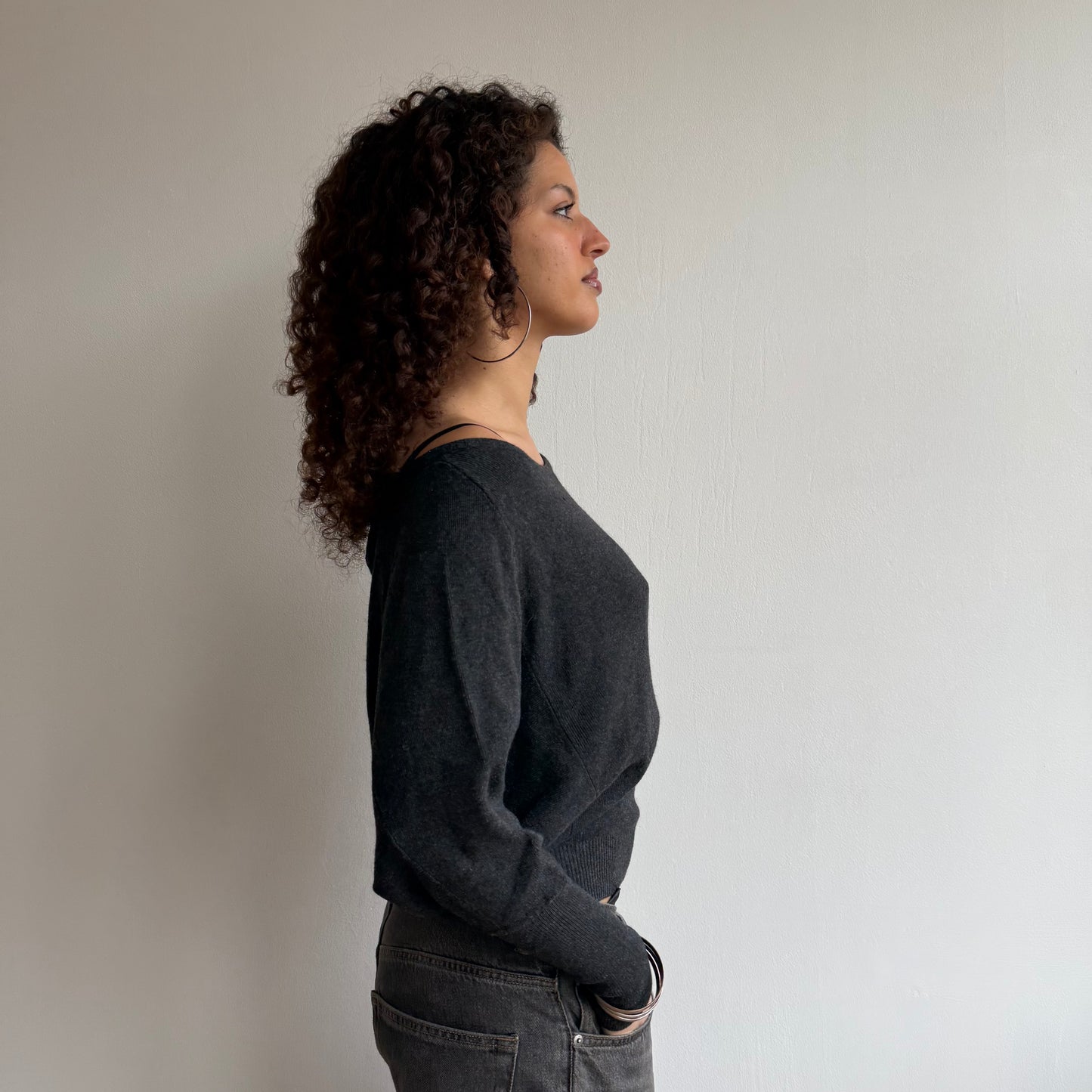 Grey batwing knit - Size S