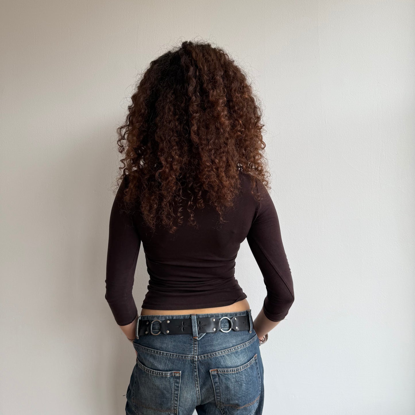 Brown ruched top - Size S