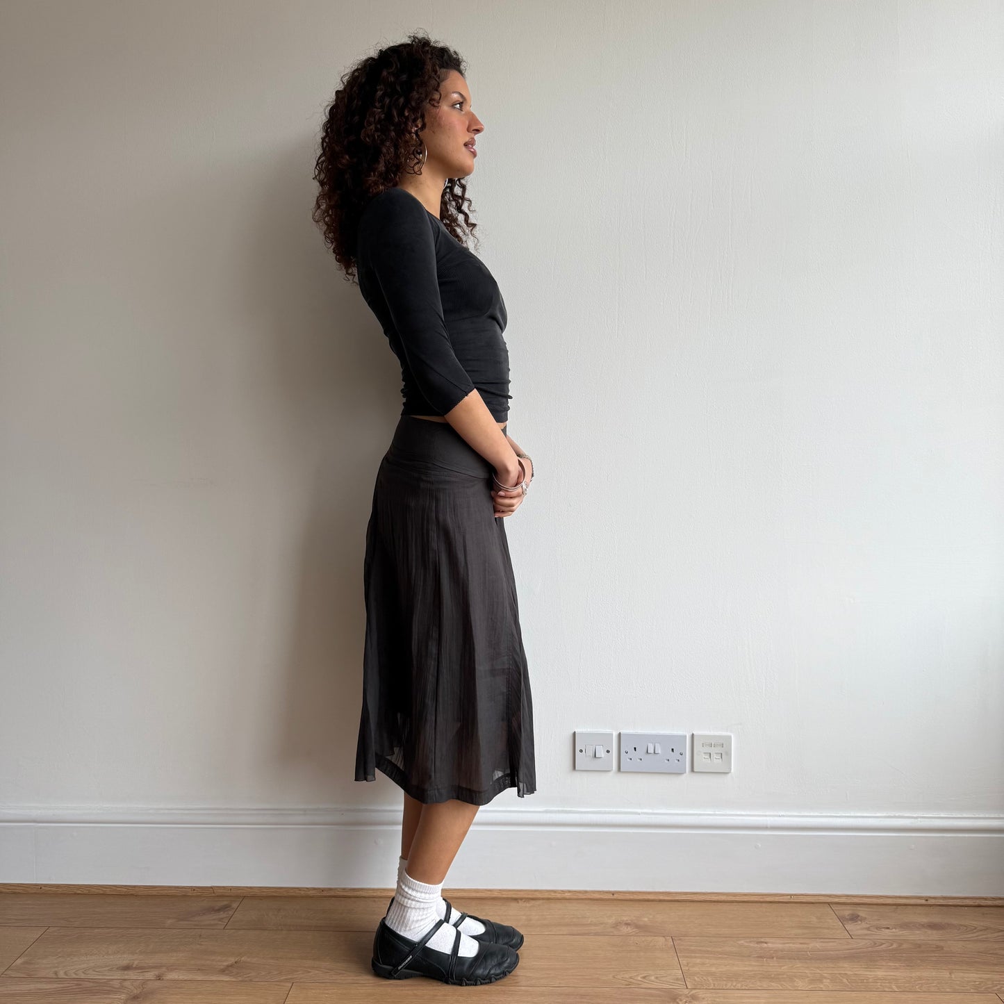 Brown plisse skirt - Size S