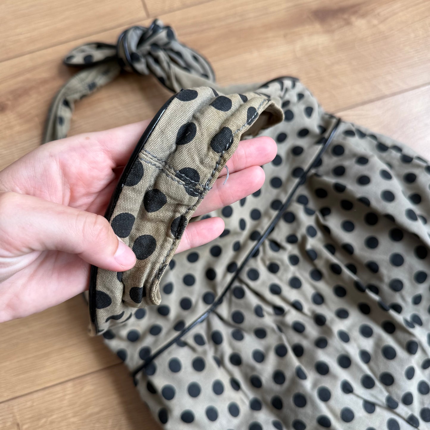 Khaki polka dot bag - OS