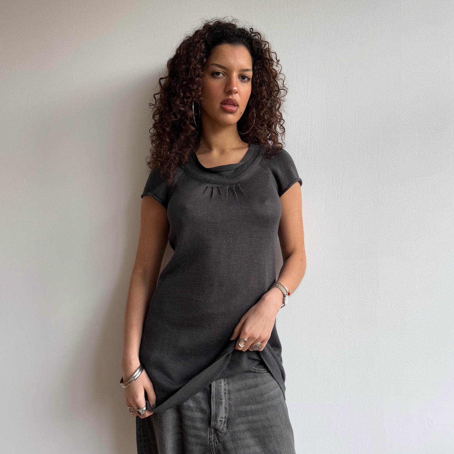 Grey knit dress - Size S
