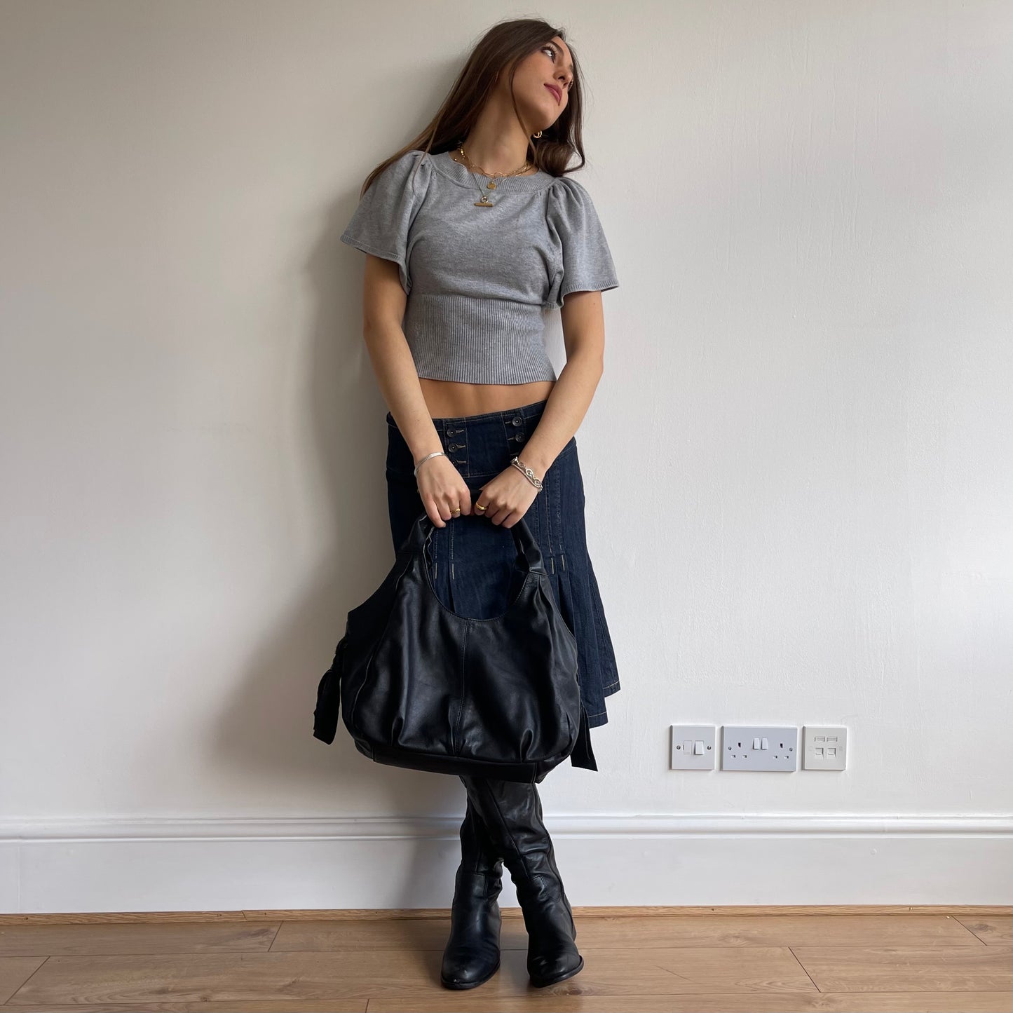 Grey short sleeve jumper - Size S