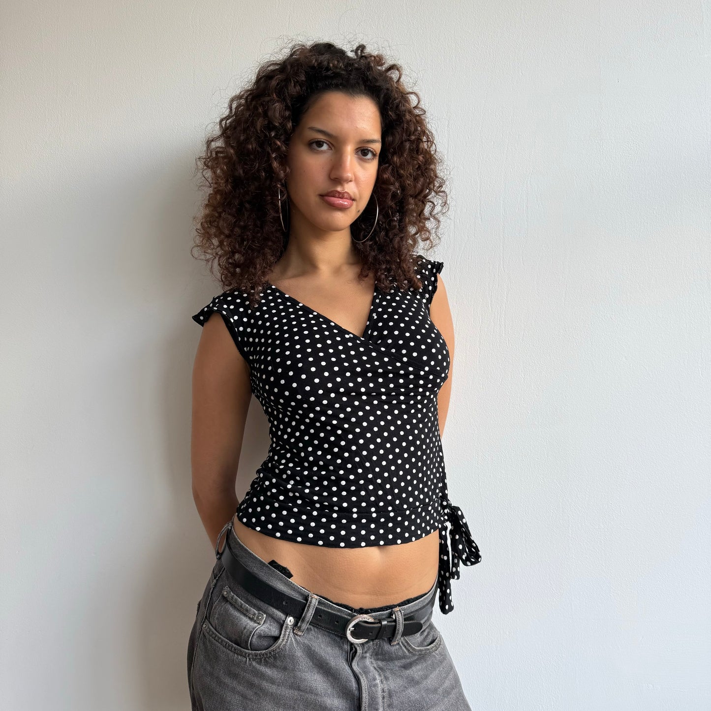 Polka dot wrap top - Size S