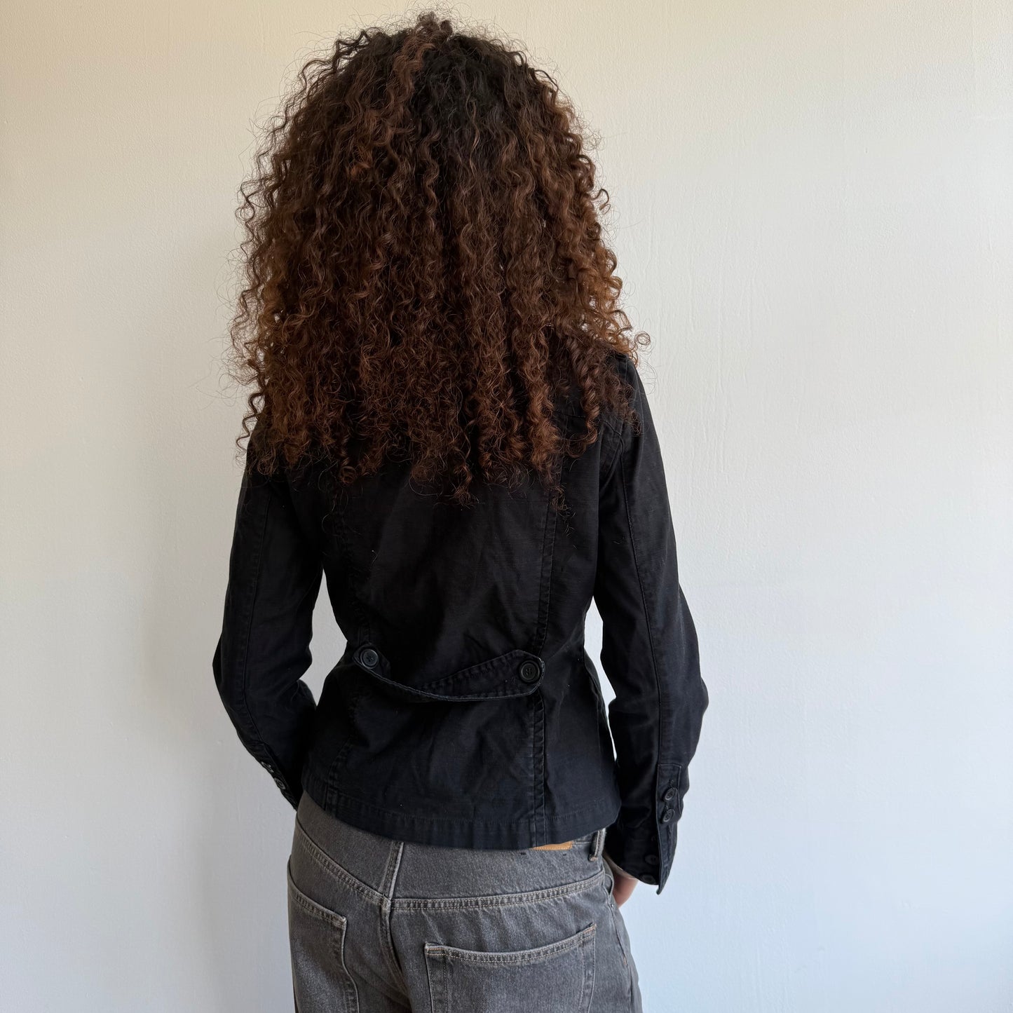Black double breasted peacoat - Size S/M