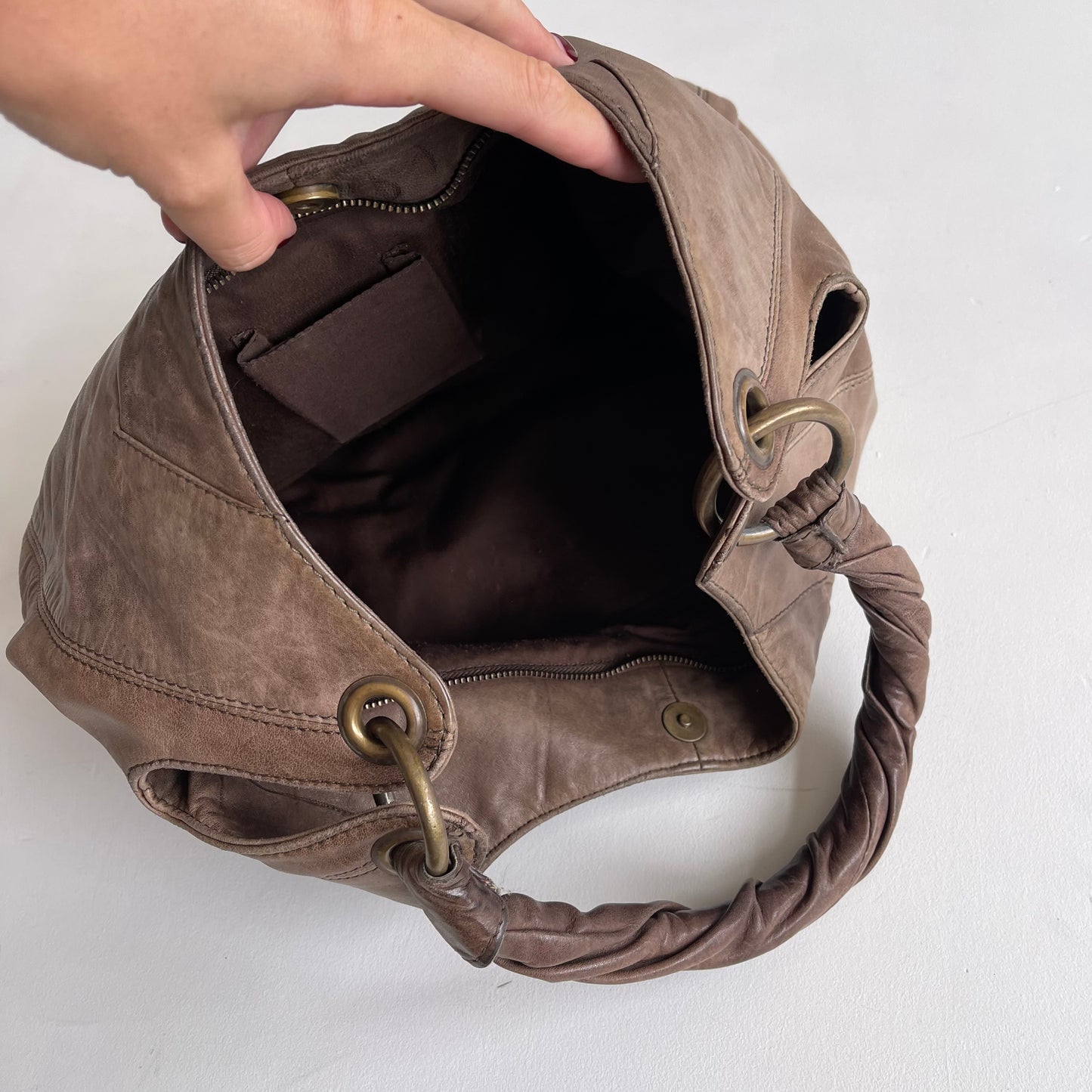 Large leather boho bag
