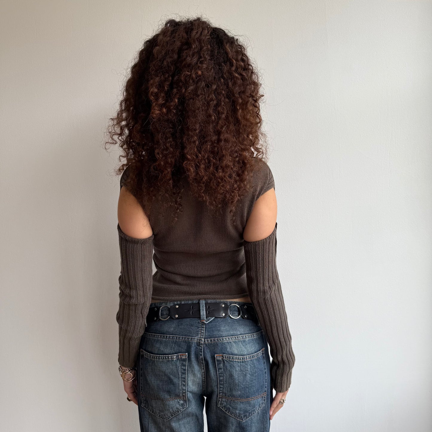 Khaki sleeveless knit - Size S