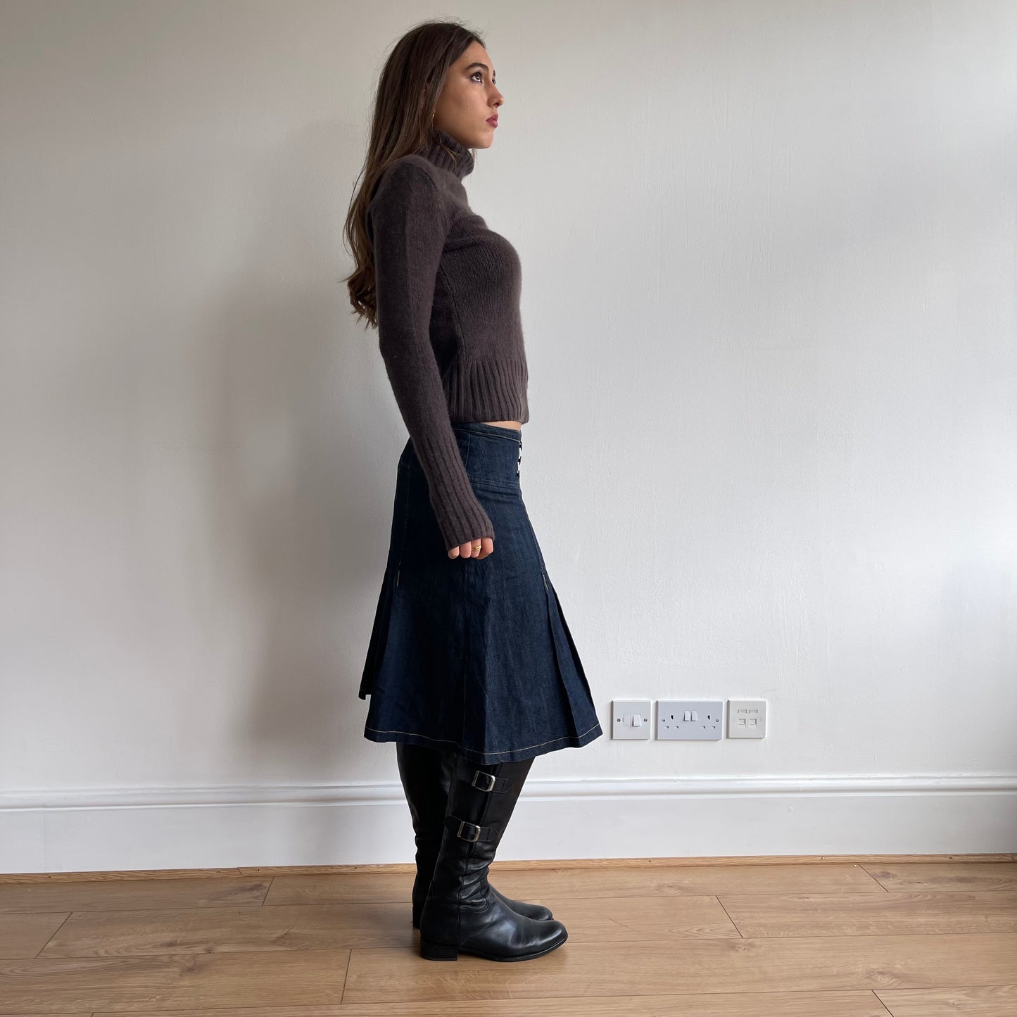 Brown cashmere roll neck - Size S