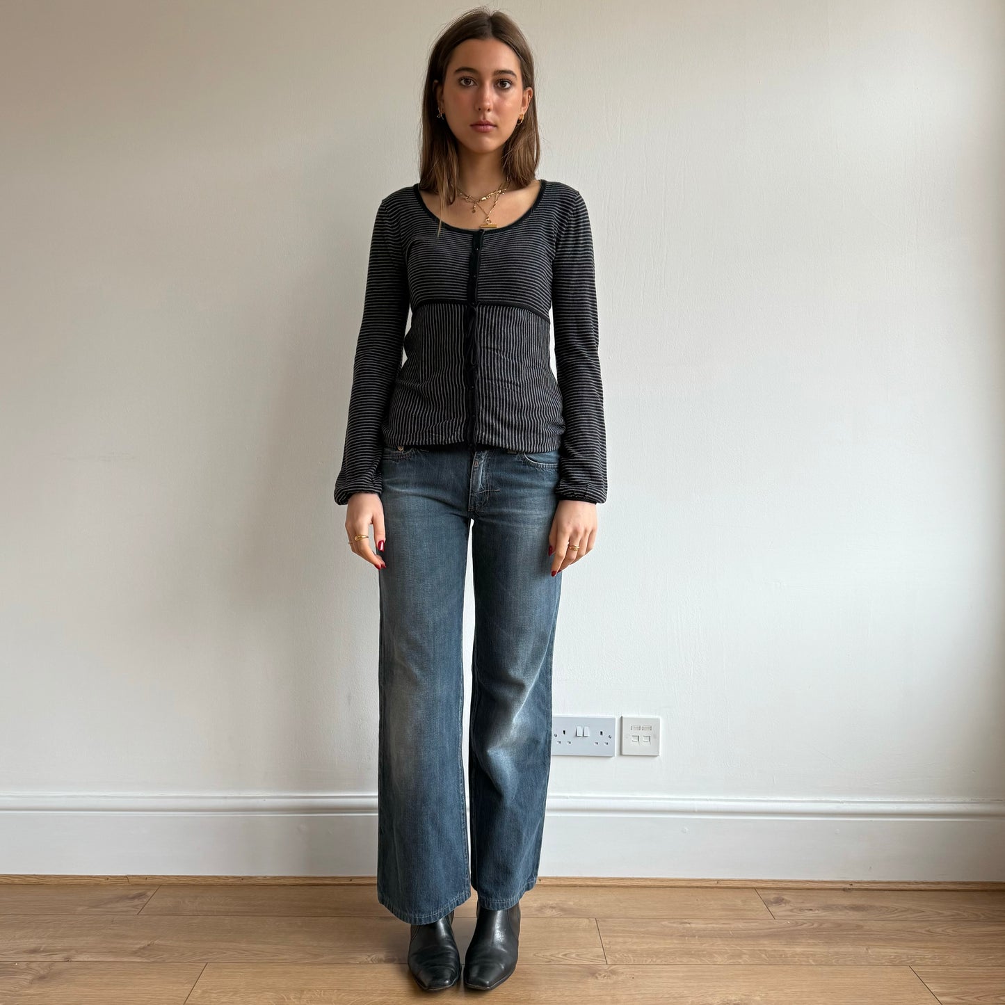 Stripe tie front knit - Size S