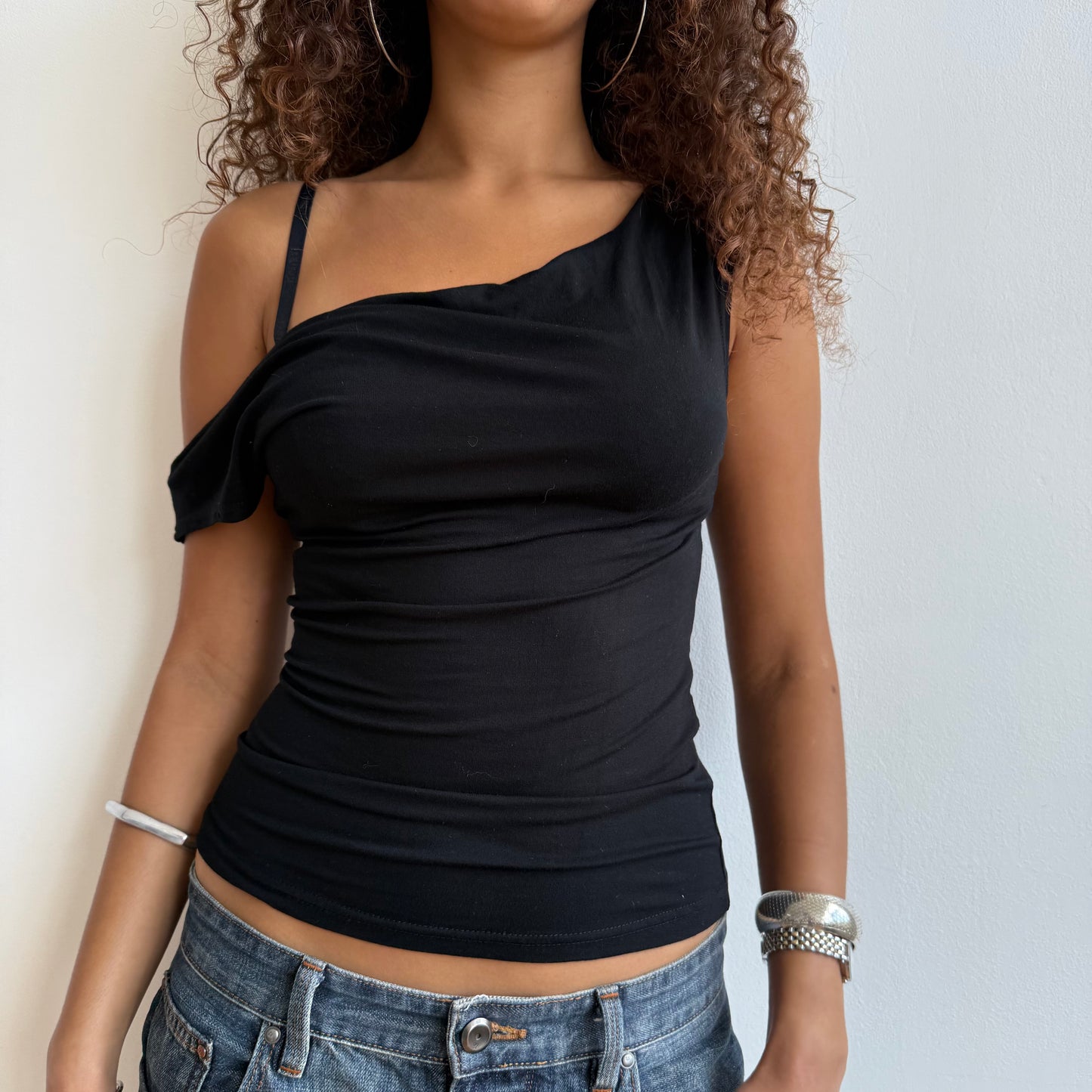 Black stretchy 3-way top - Size S
