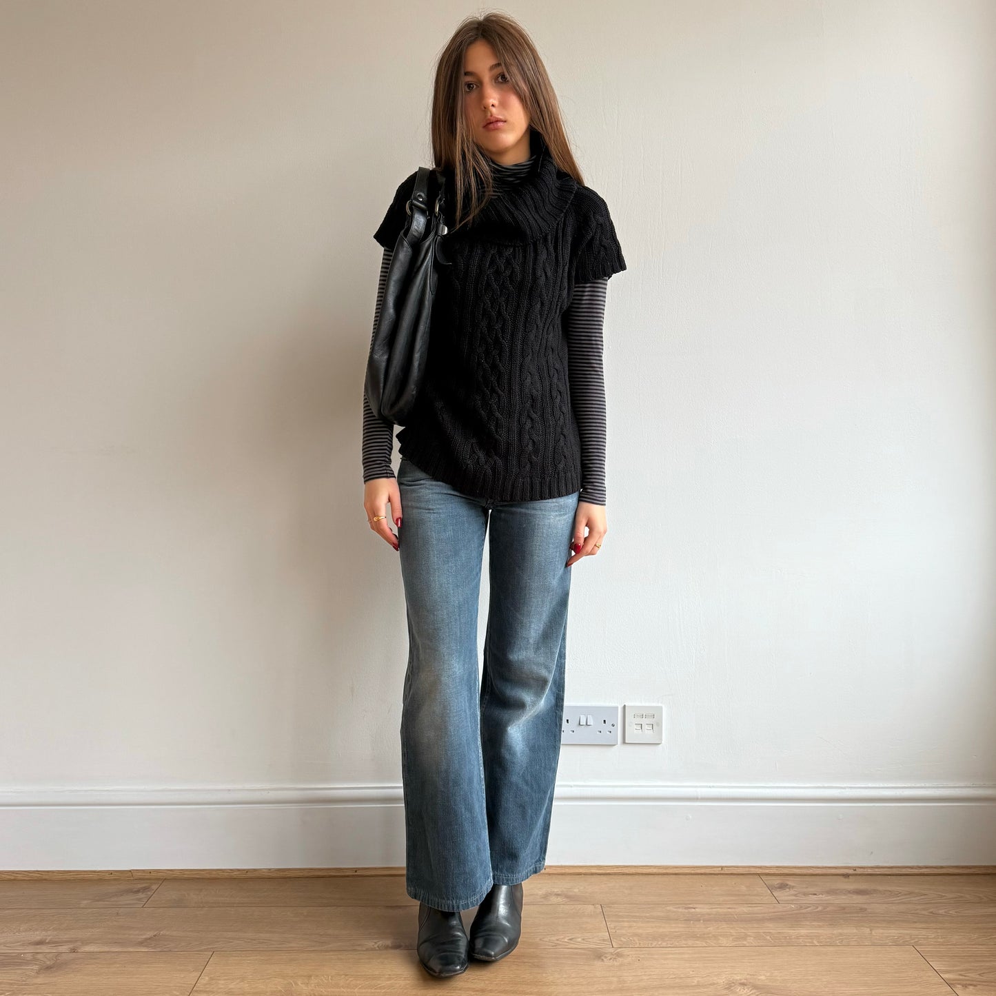 Chunky cable knit roll neck - Size M