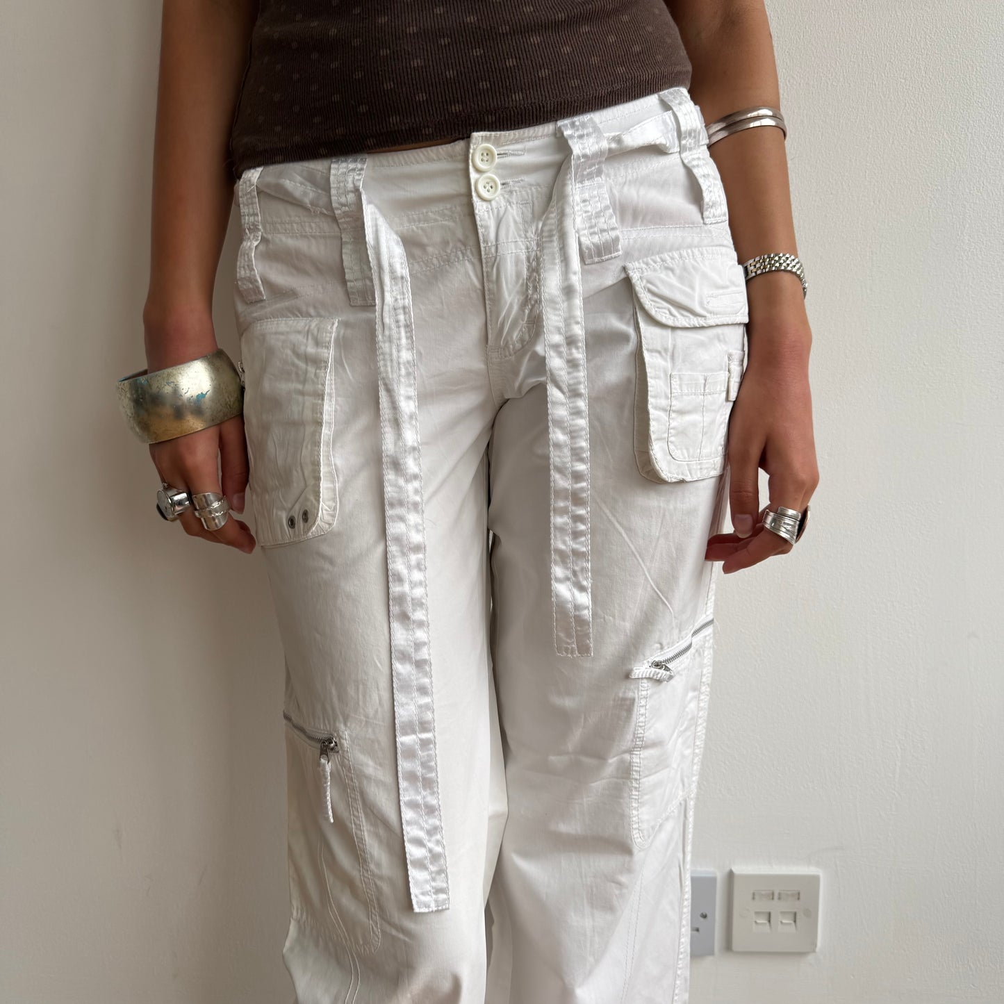 White cargo trousers - Size S