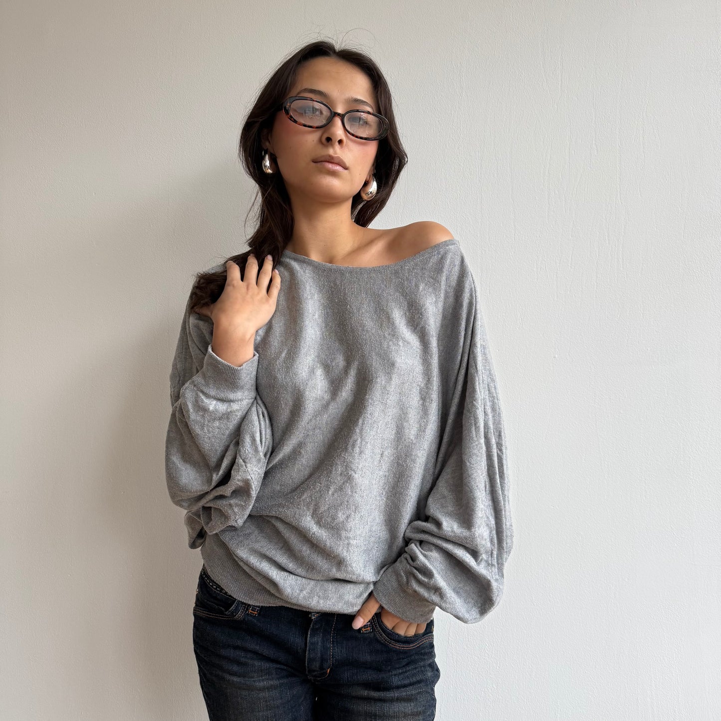 Grey slouchy jumper - Size S