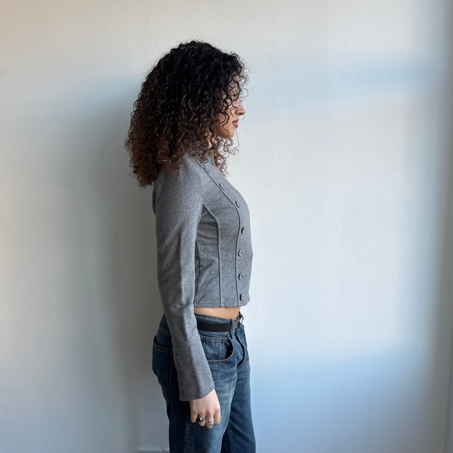 Grey double breasted jumper - Size S