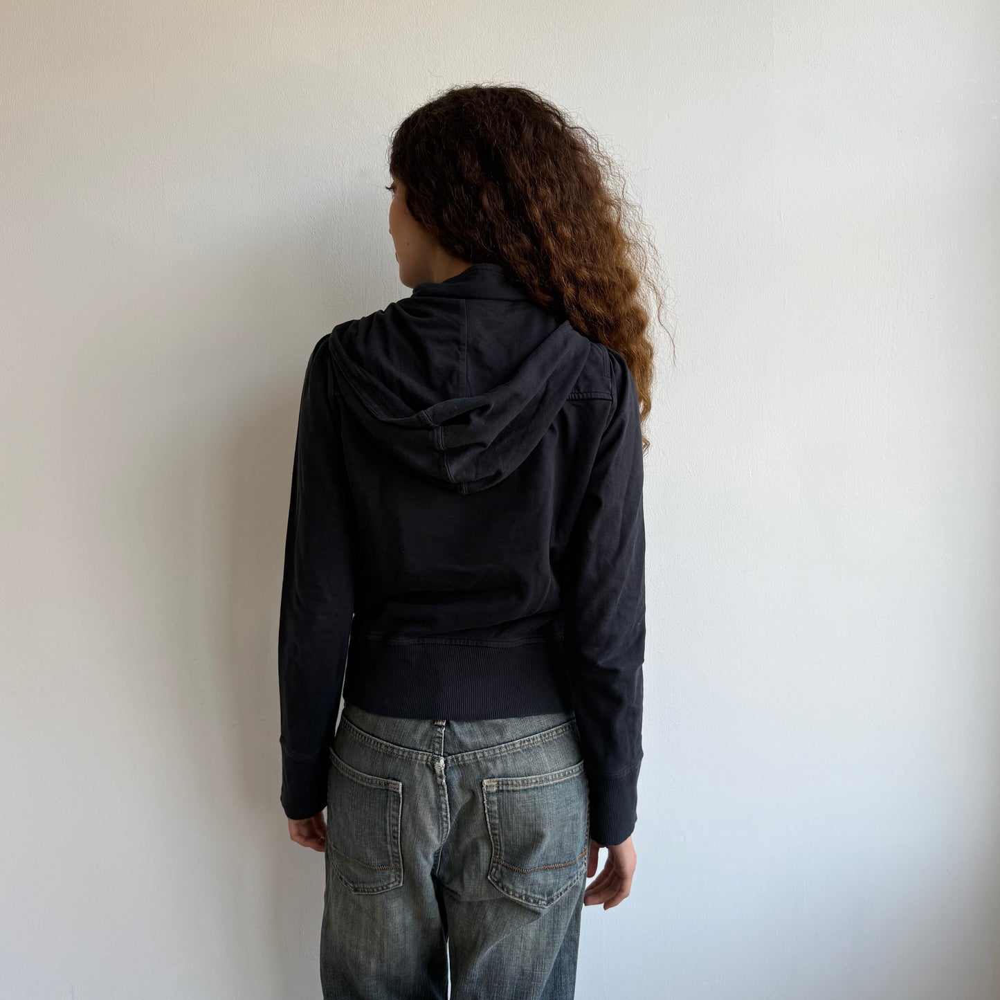 Black peacoat hoodie - Size S