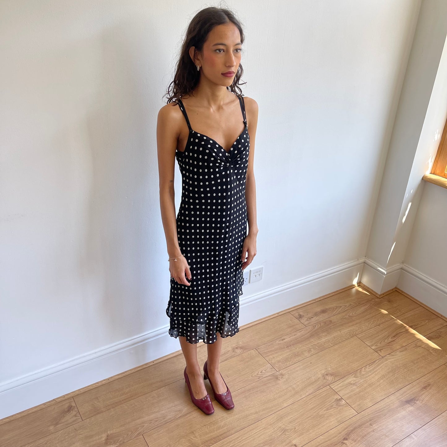 Chiffon polka dot cami dress - Size S