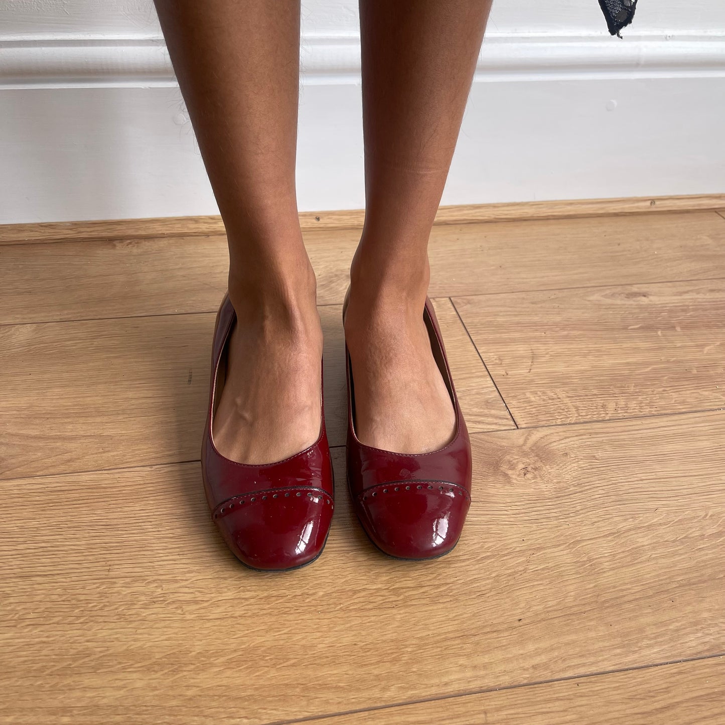 Red heeled ballet shoes - Size UK7