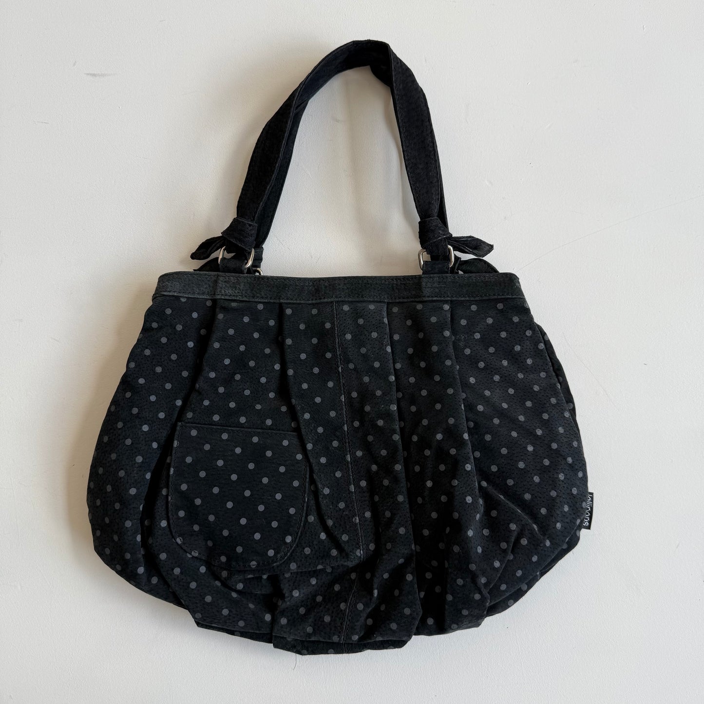 Suede polka dot bag