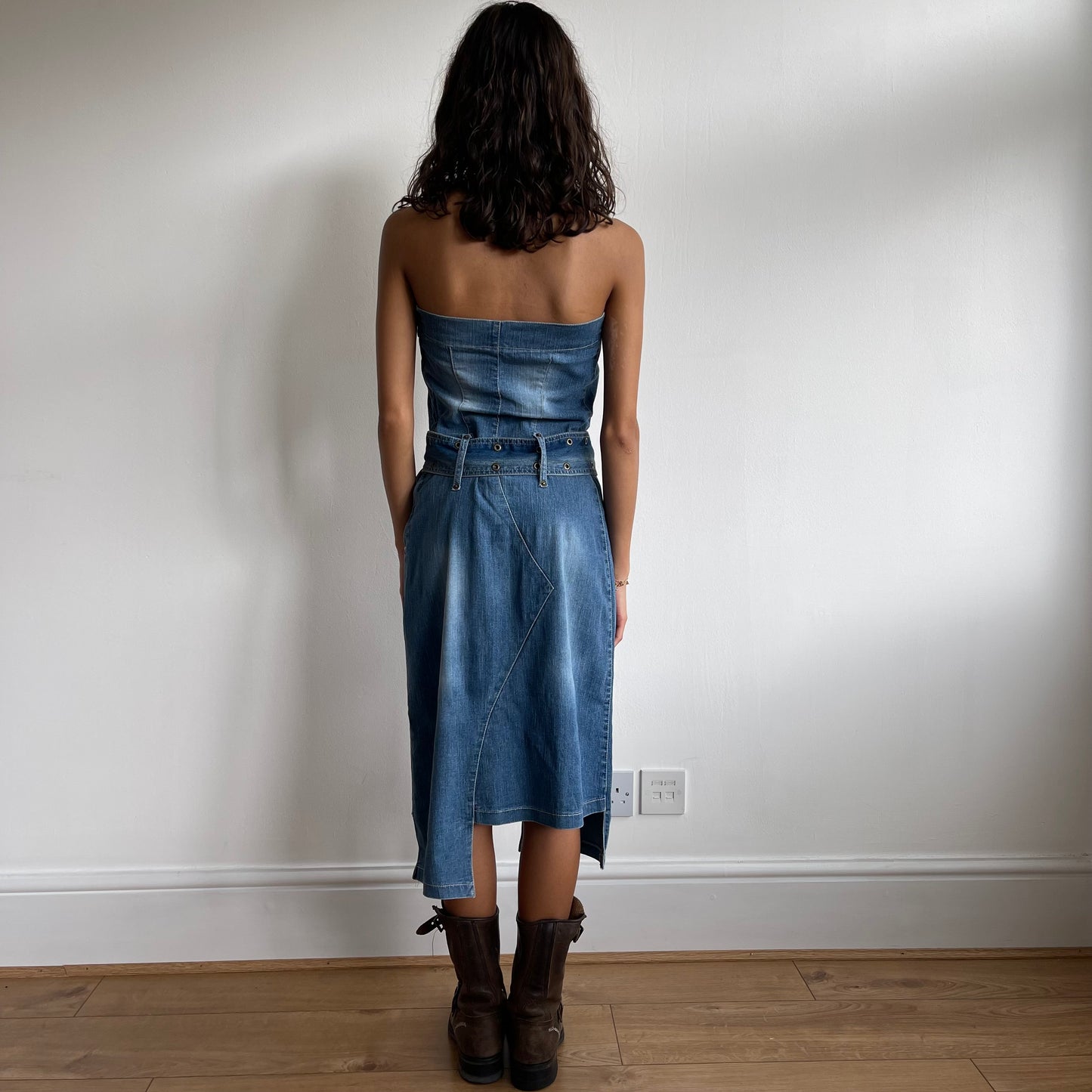 Denim bustier midi dress - Size S/M