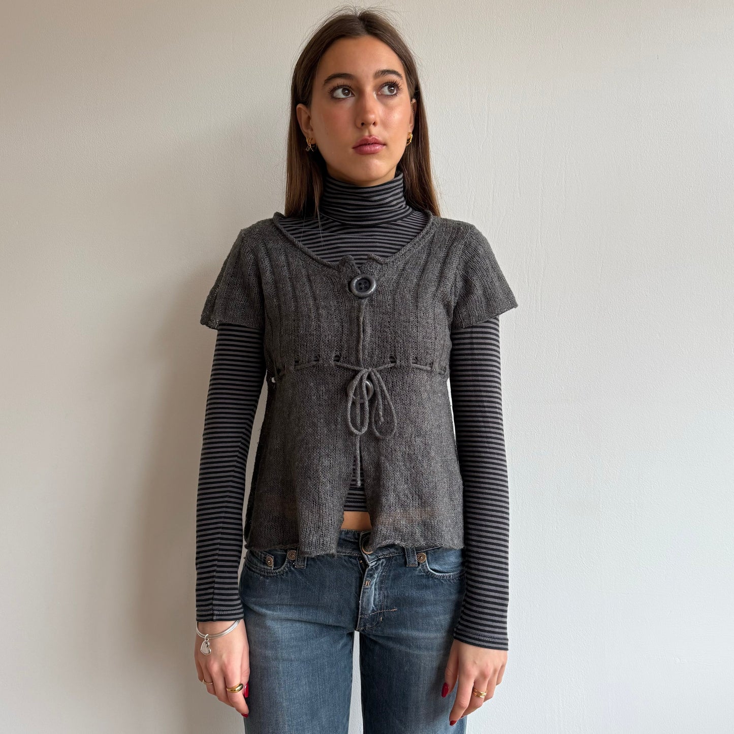 Grey knit cardigan - Size S