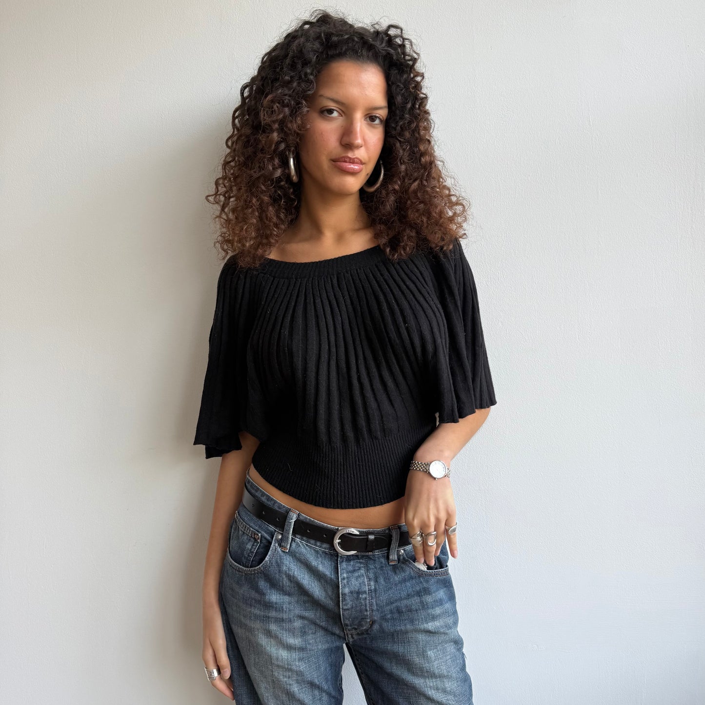 Black batwing knit - Size S